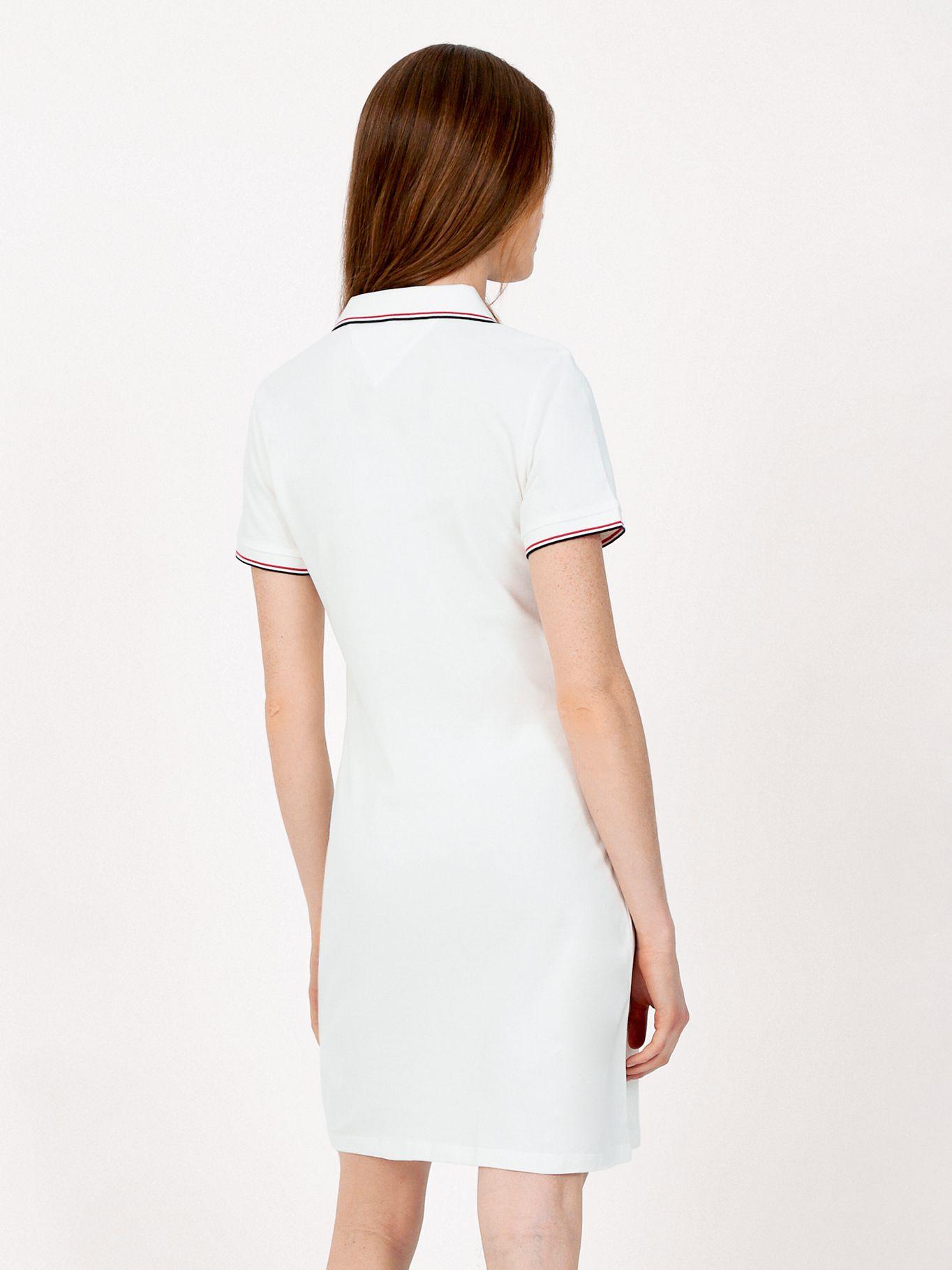Vestido Polo Manga Con Logo Blanco Tommy Hilfiger-3