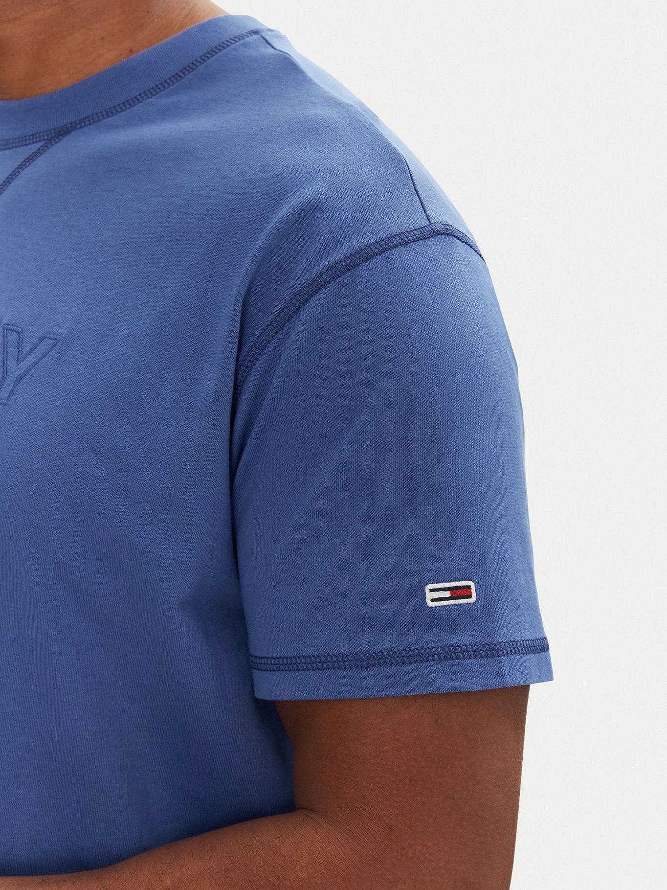 Polera Tonal Crest Logo Relaxed Fit Azul Tommy Jeans-4