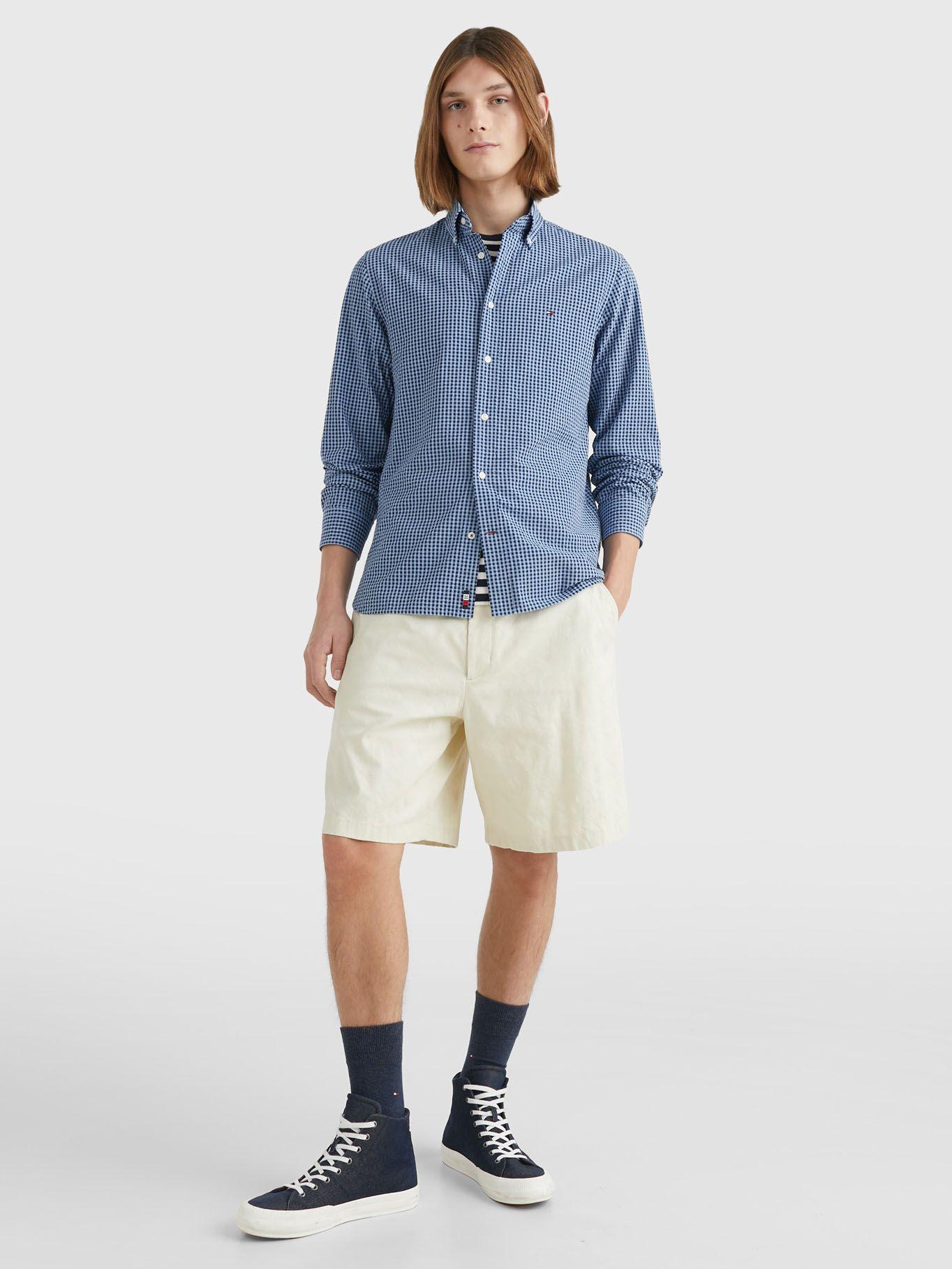 Camisa Vichy Corte Regular Celeste Tommy Hilfiger-1