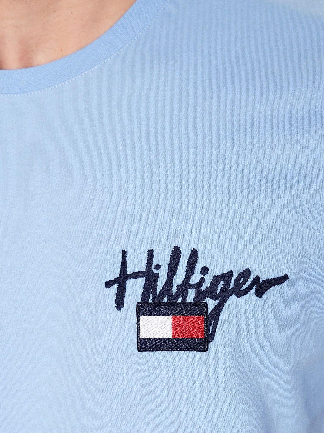Polera Painted Logo Celeste Tommy Hilfiger-3