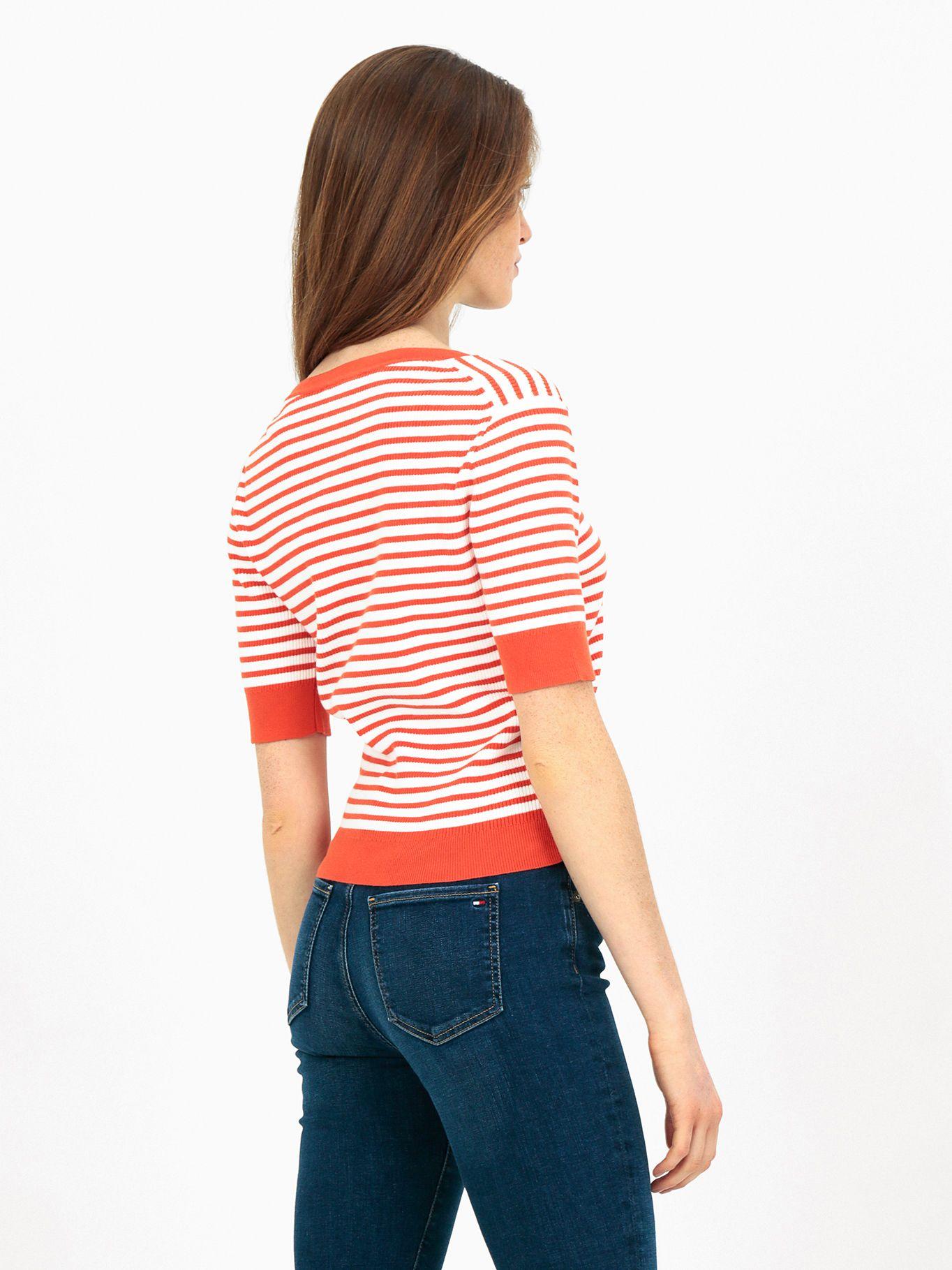 Sweater Con Diseño De Rayas Naranja Tommy Hilfiger-3