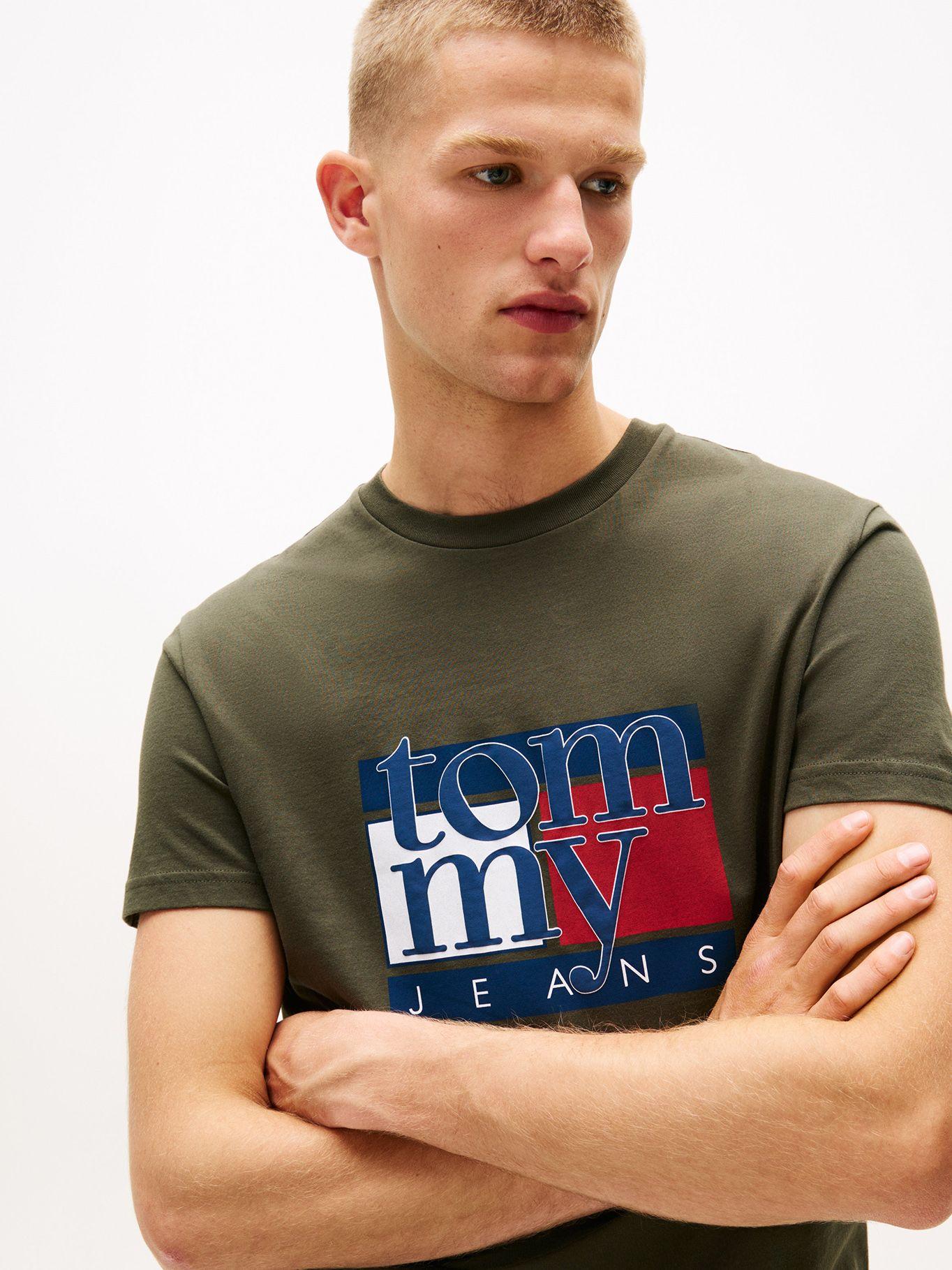 Polera Slim Con Logo Gráfico Verde Tommy Jeans-3