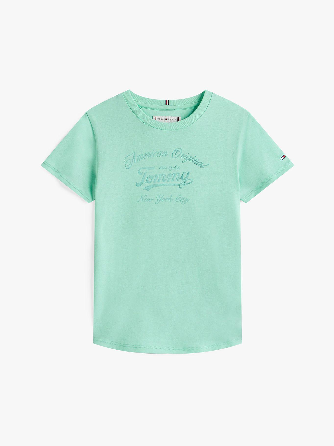 Polera Script Logo Metalizado Verde Tommy Hilfiger-4