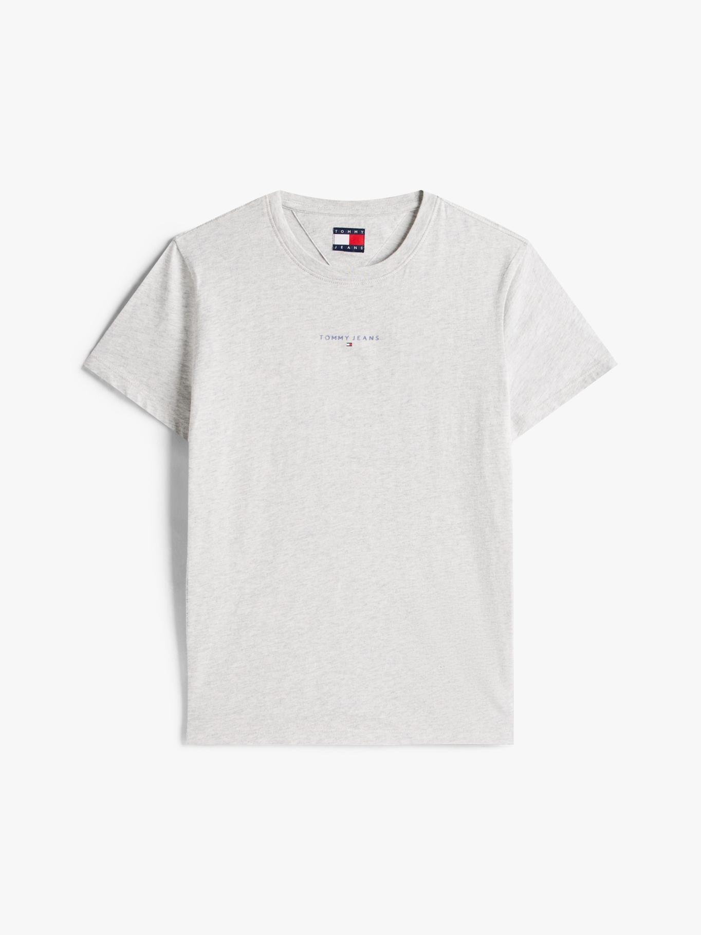 Polera Regular Fit Logo Lineal Gris Tommy Jeans-4