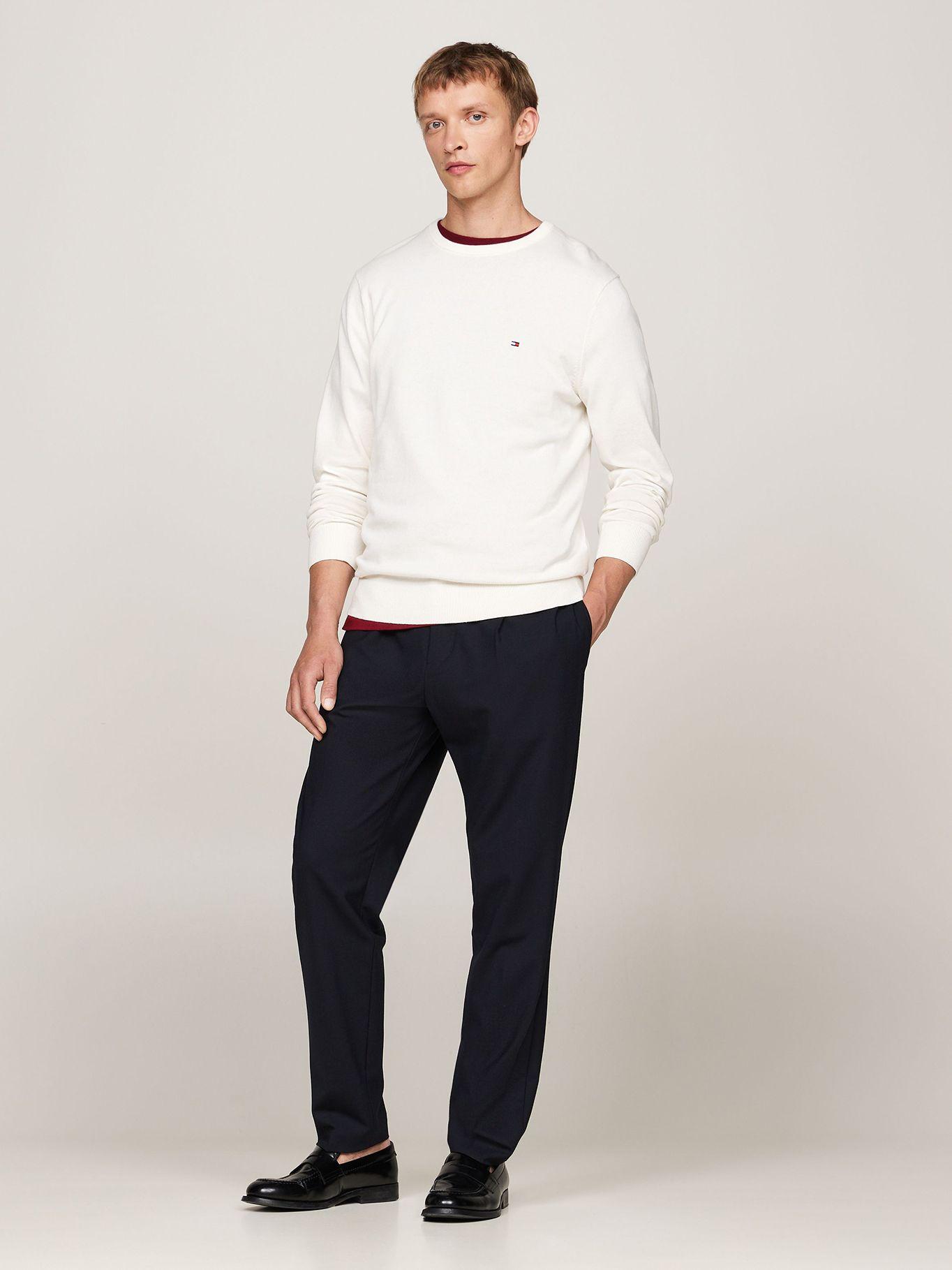Sweater Básico Signature C-Neck Blanco Tommy Hilfiger-1