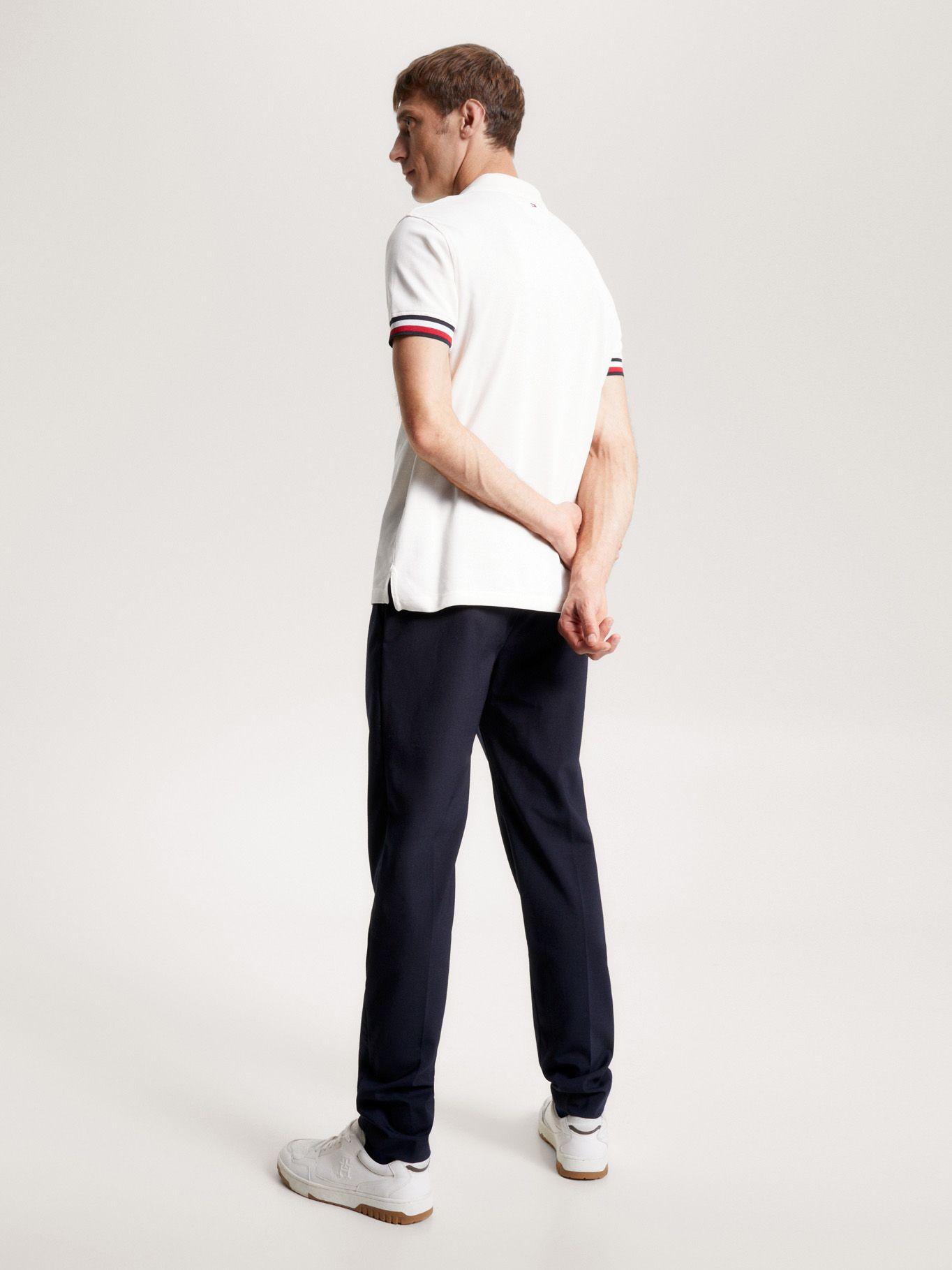 Polo Ribeteado Corte Slim Y Logo Blanco Tommy Hilfiger-2