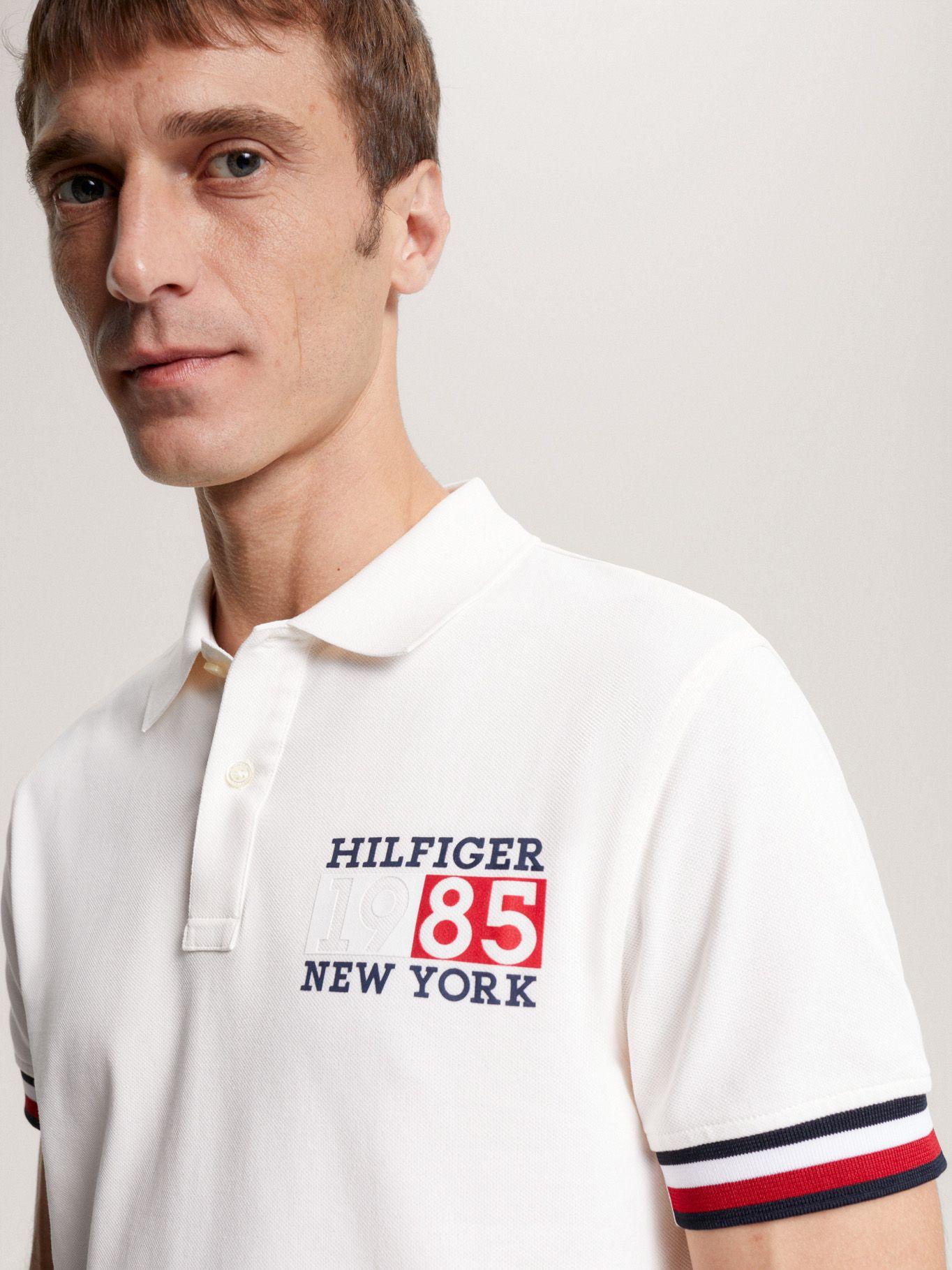 Polo Ribeteado Corte Slim Y Logo Blanco Tommy Hilfiger-3