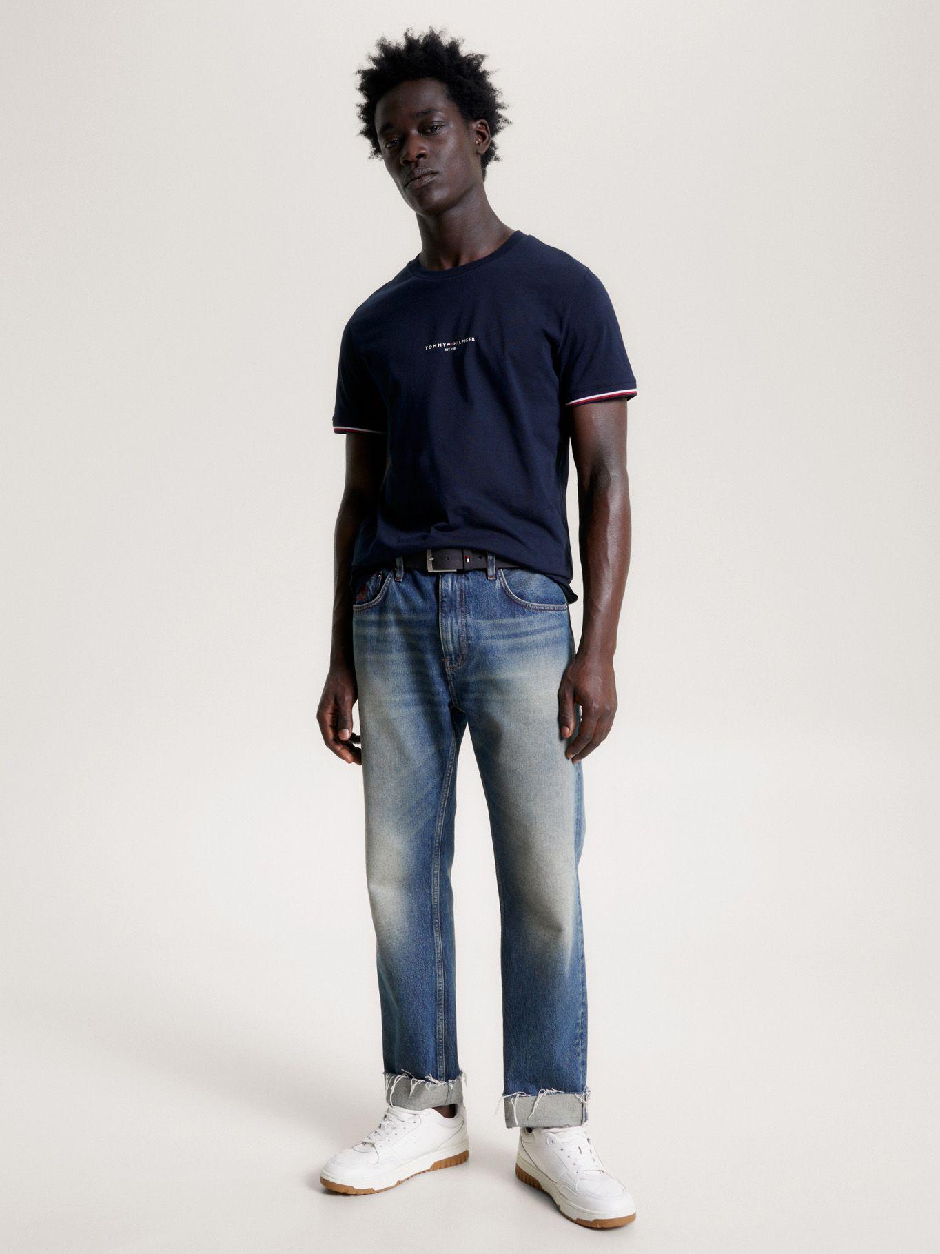 Polera Con Mangas Ribeteadas Azul Tommy Hilfiger-1