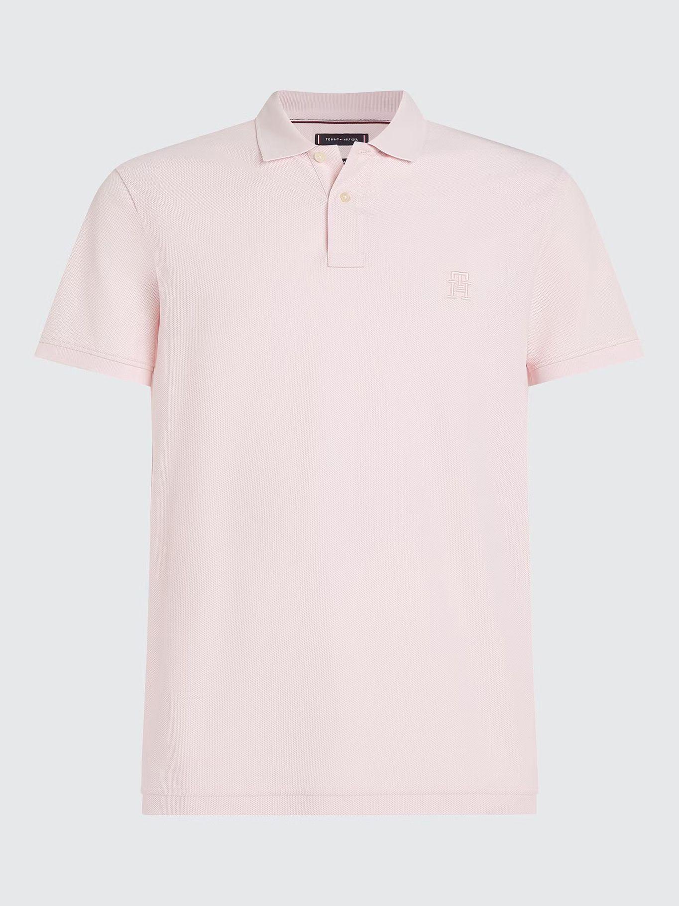 Polo Con Logo De Monogram Rosado Tommy Hilfiger-4