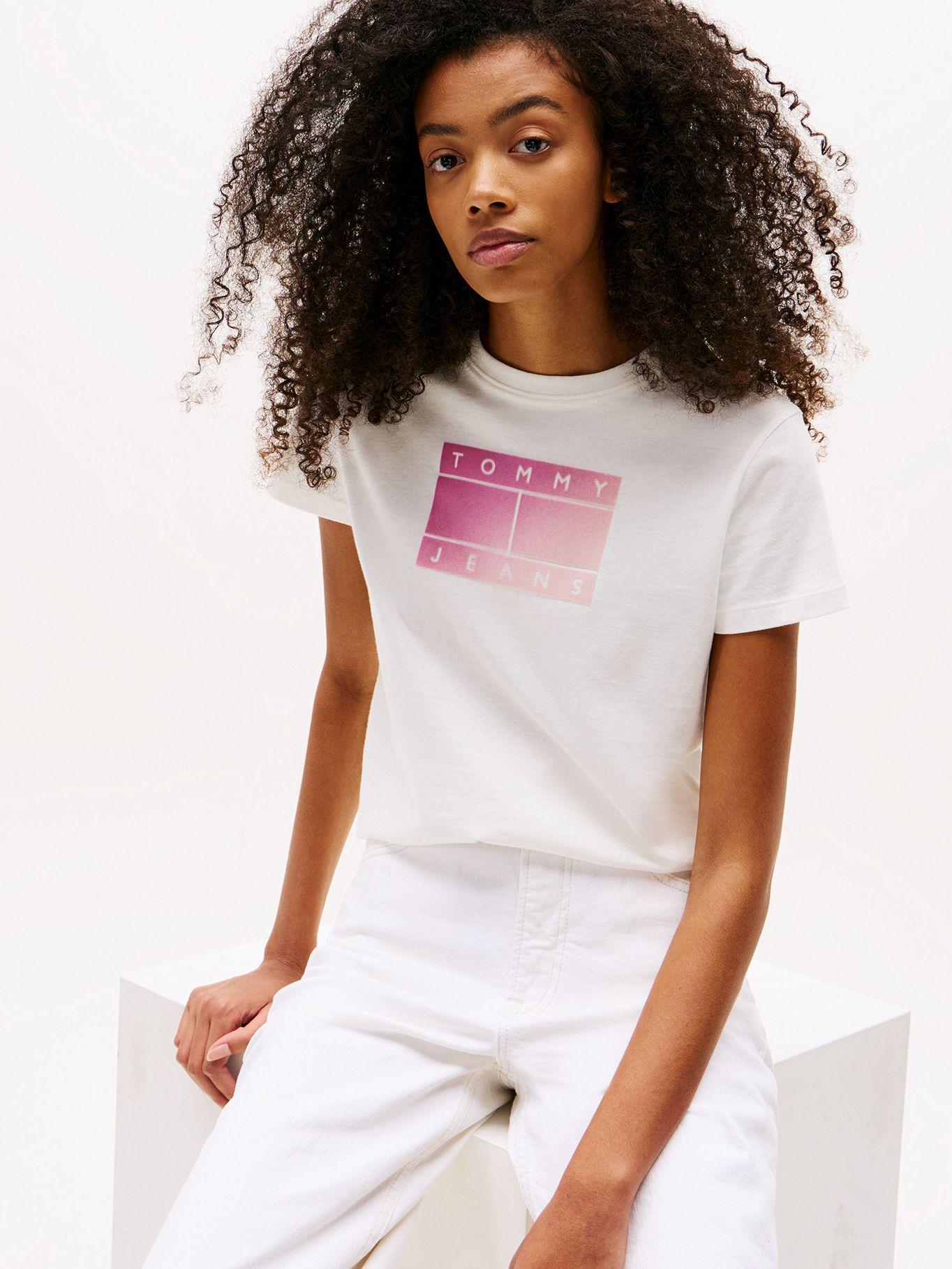 Polera Con Logo Degradado Blanco YBL Tommy Jeans-3