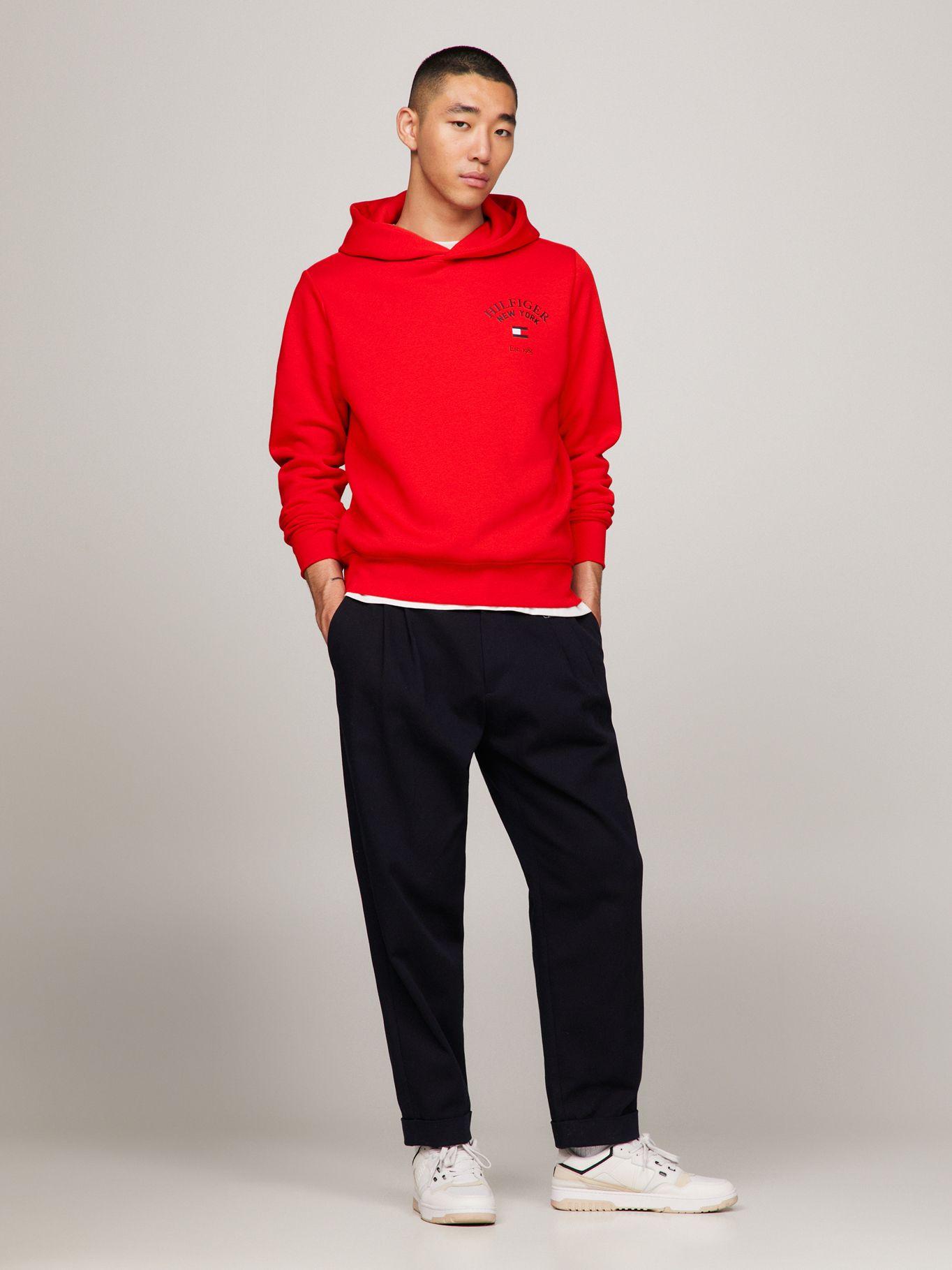POLERÓN ARCHED VARSITY LOGO ROJO TOMMY HILFIGER-1