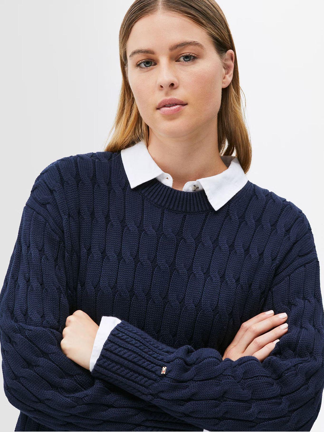 Sweater Soft Cable Solid Azul Tommy Hilfiger-3