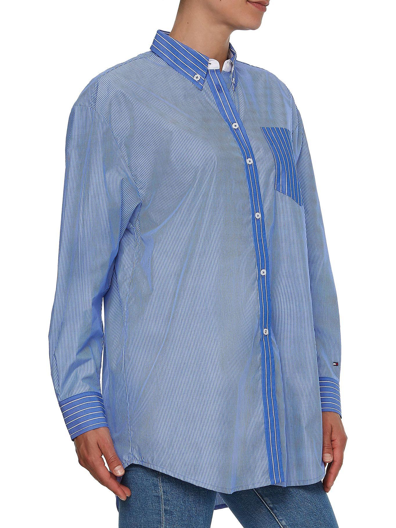 Camisa De Rayas Y Corte Boyfriend Azul Tommy Hilfiger-2