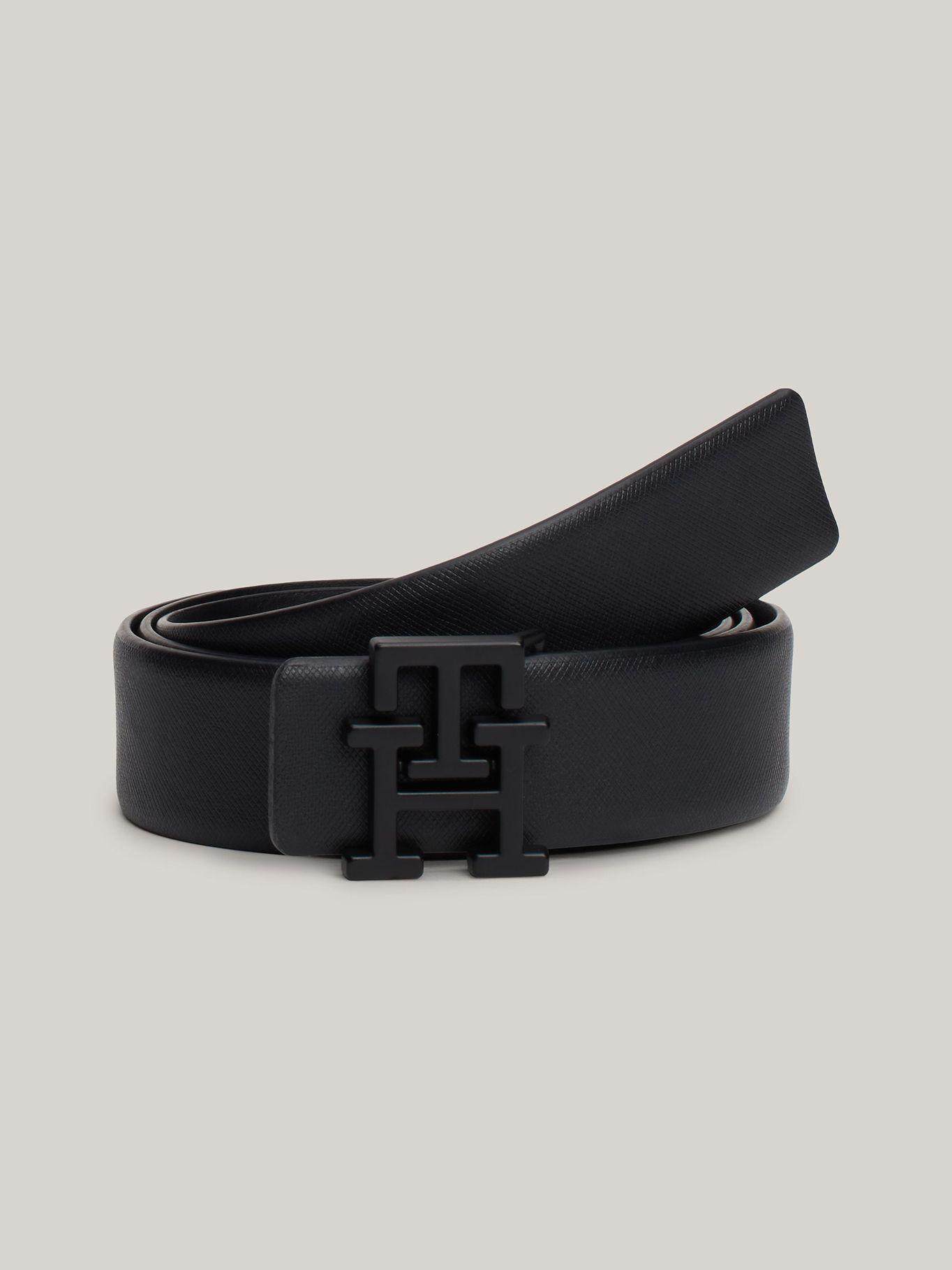 Cinturón Cuero Logo En La Hebilla Negro Tommy Hilfiger-0