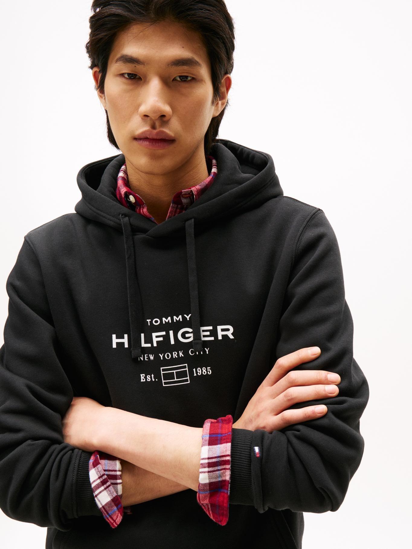 Polerón Hoodie Oval Logo Gráfico Negro Tommy Hilfiger-3