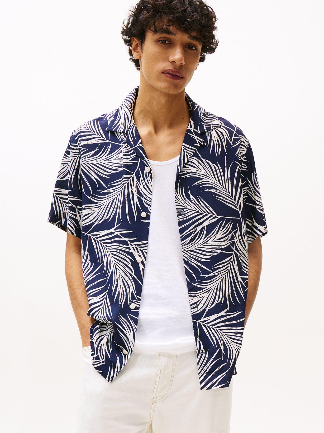 Camisa Summer Print Con Logo Azul Tommy Hilfiger-0
