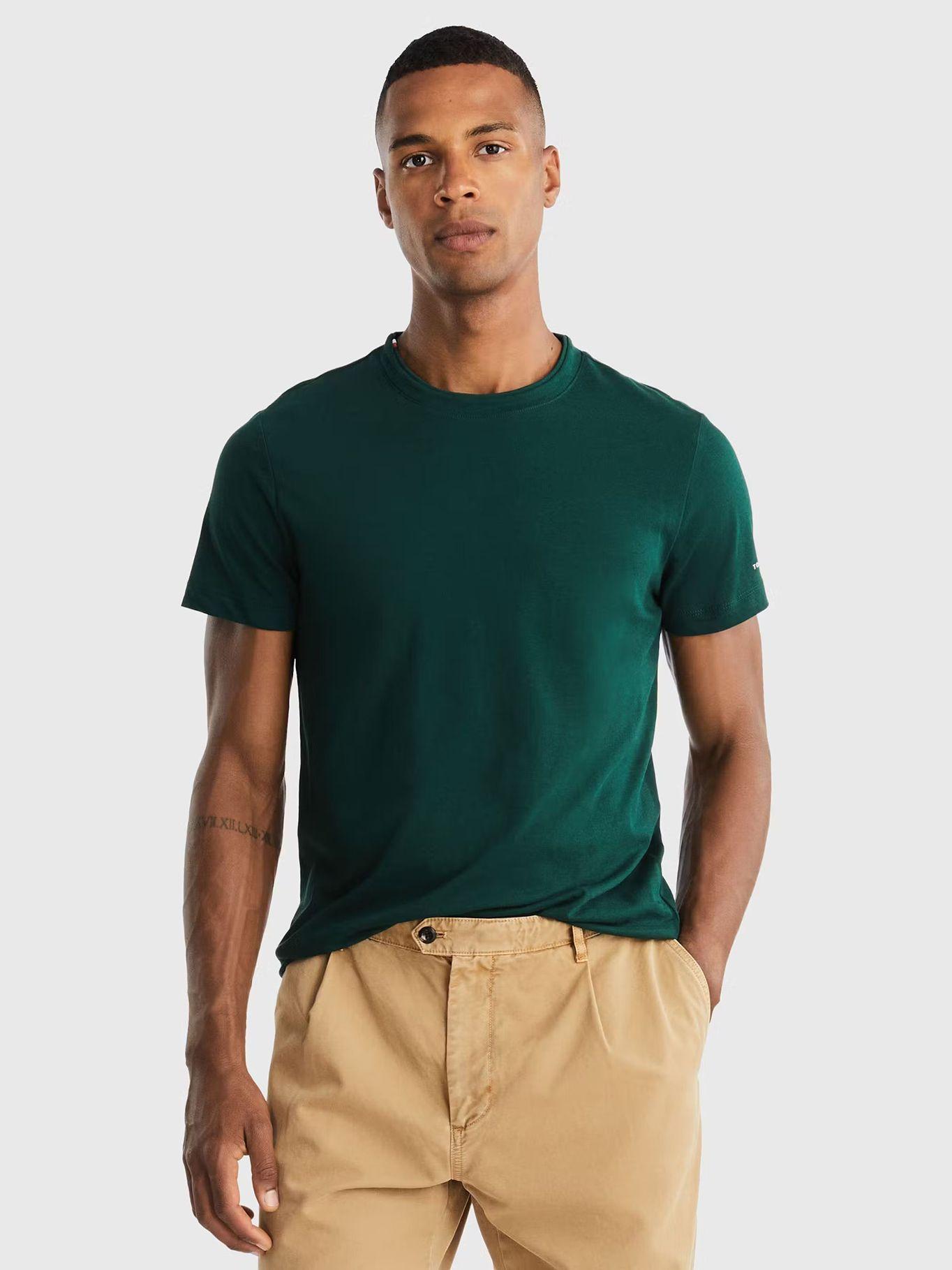 Polera Logo En La Manga Slim Fit Verde Tommy Hilfiger-0