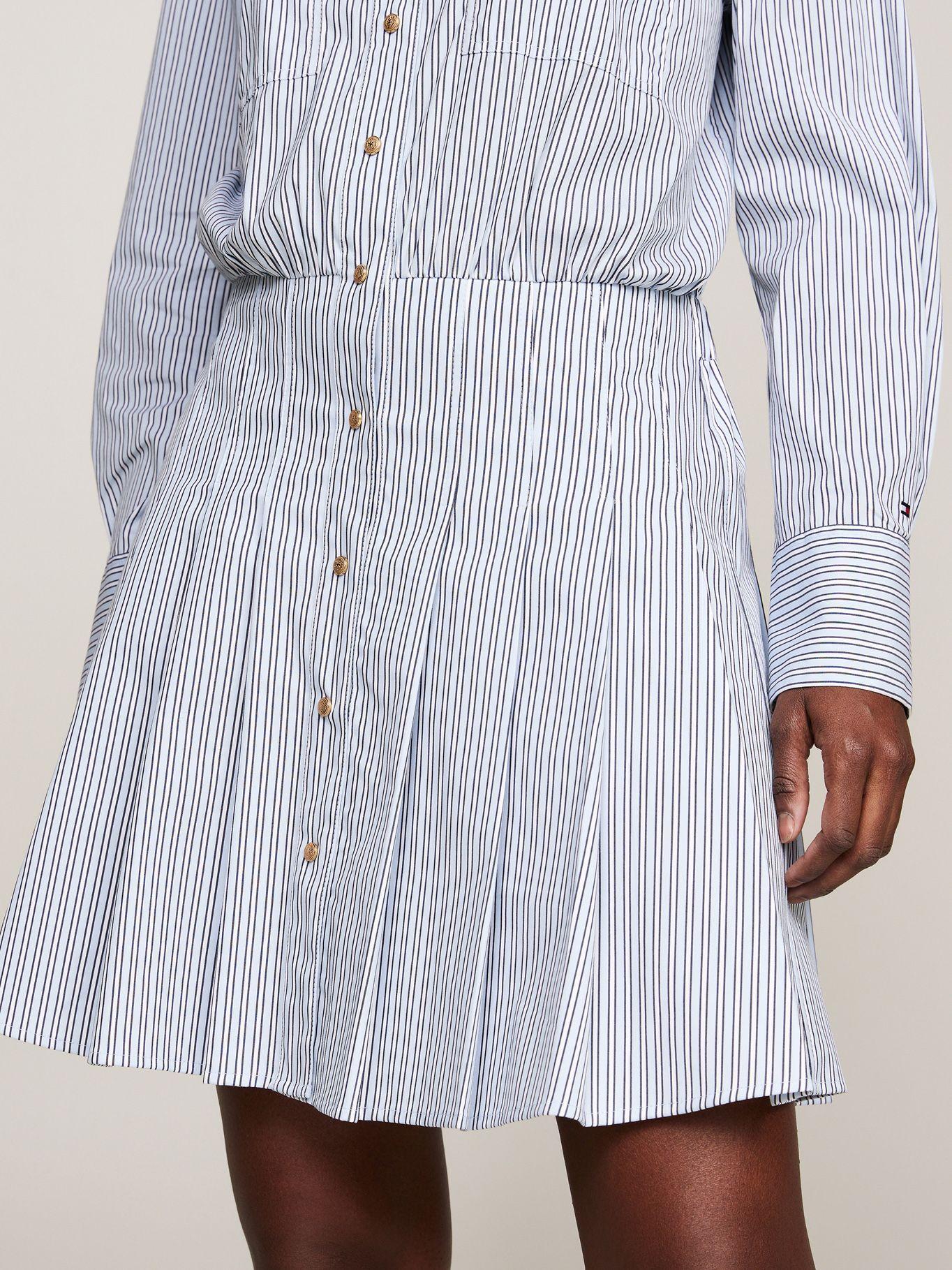 Vestido Camisero Corto Plisado Celeste Tommy Hilfiger-2