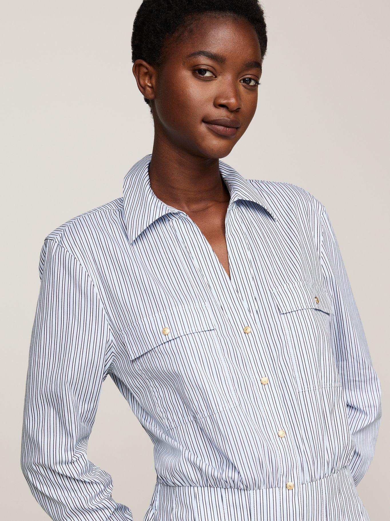 Vestido Camisero Corto Plisado Celeste Tommy Hilfiger-3