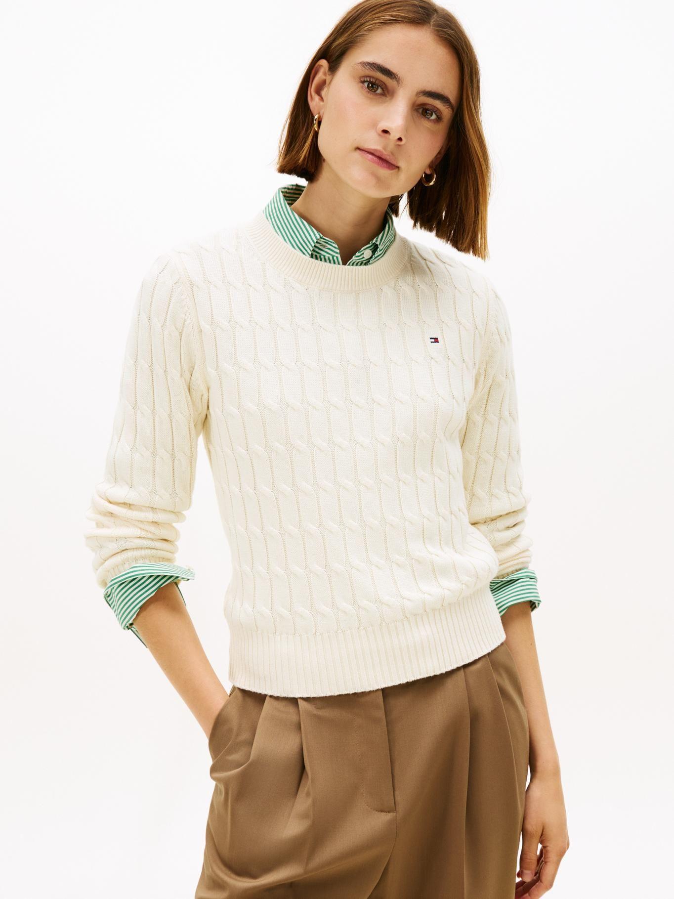 Sweater Essential De Punto Cable Tommy Hilfiger Beige-0
