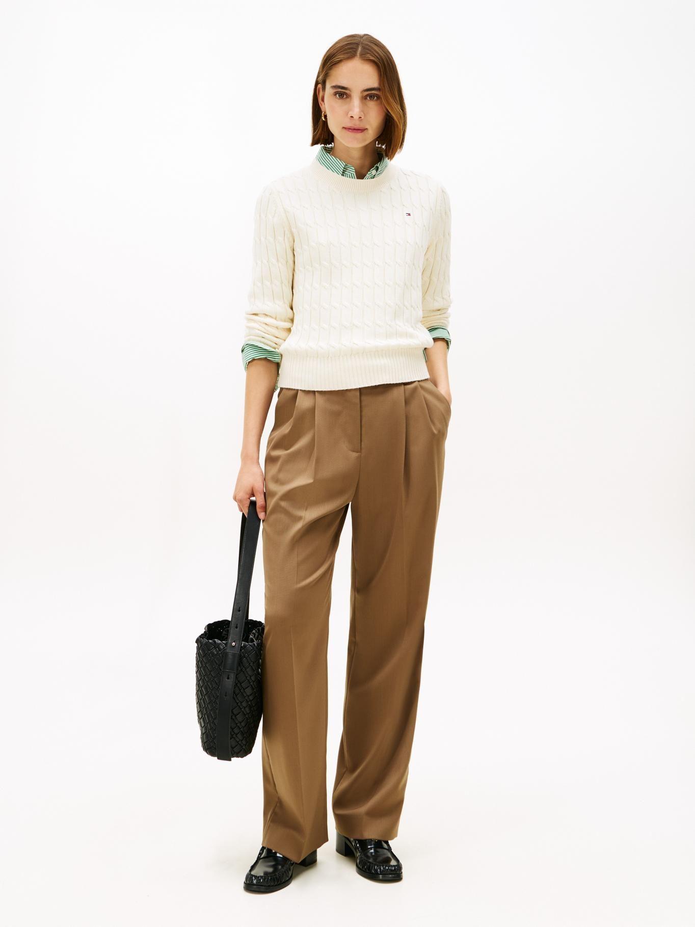 Sweater Essential De Punto Cable Tommy Hilfiger Beige-1