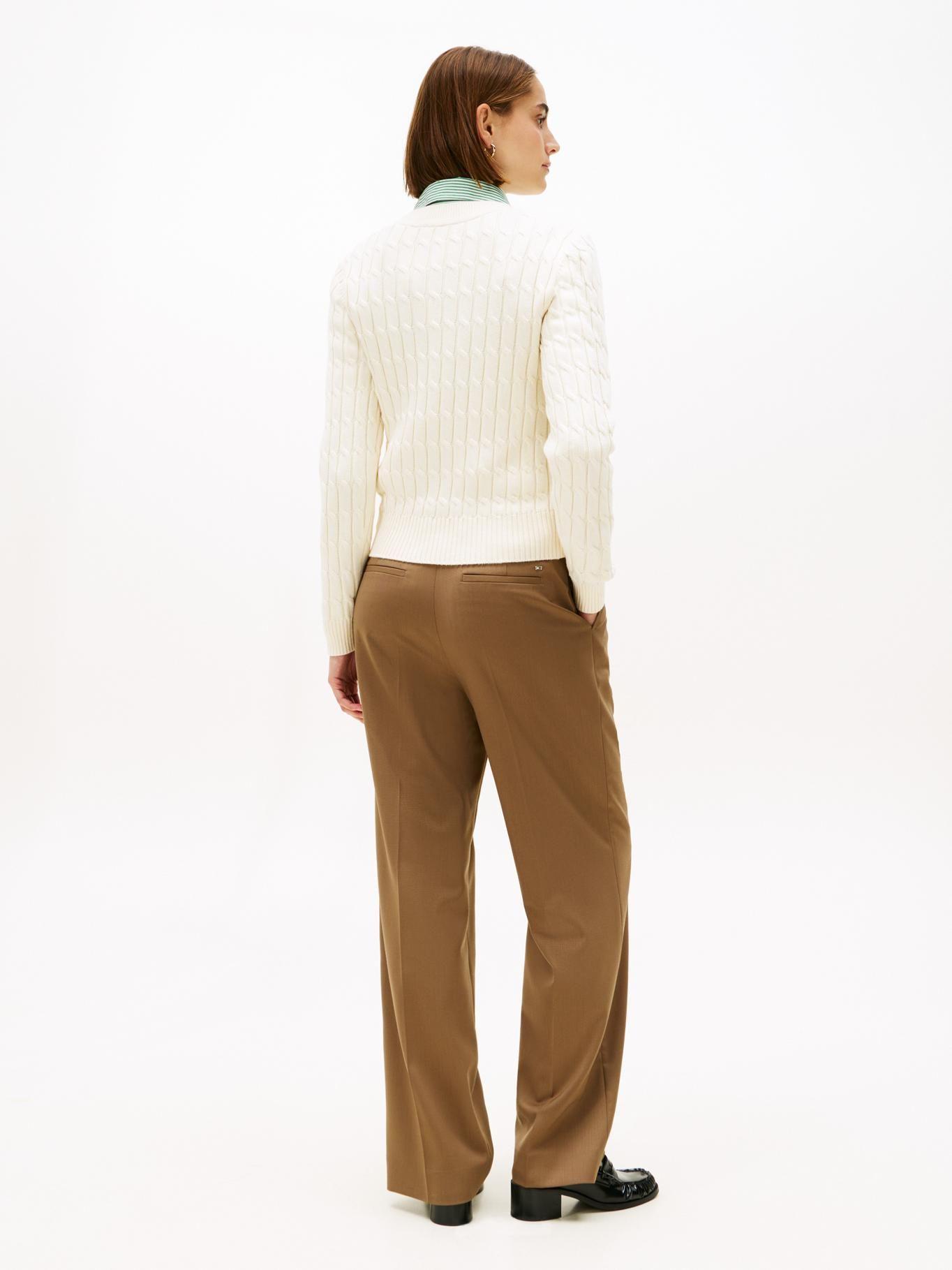 Sweater Essential De Punto Cable Tommy Hilfiger Beige-2