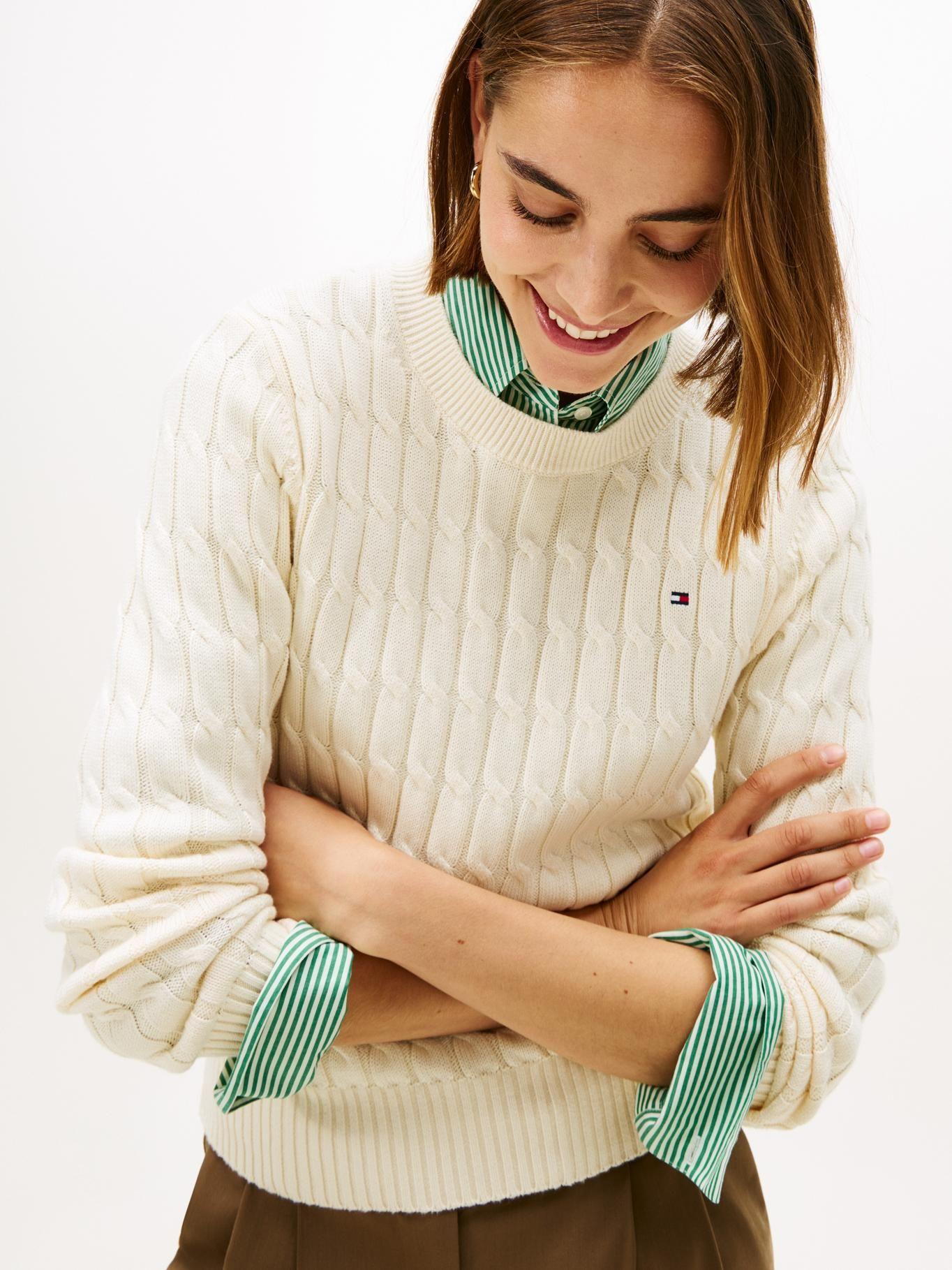Sweater Essential De Punto Cable Tommy Hilfiger Beige-3