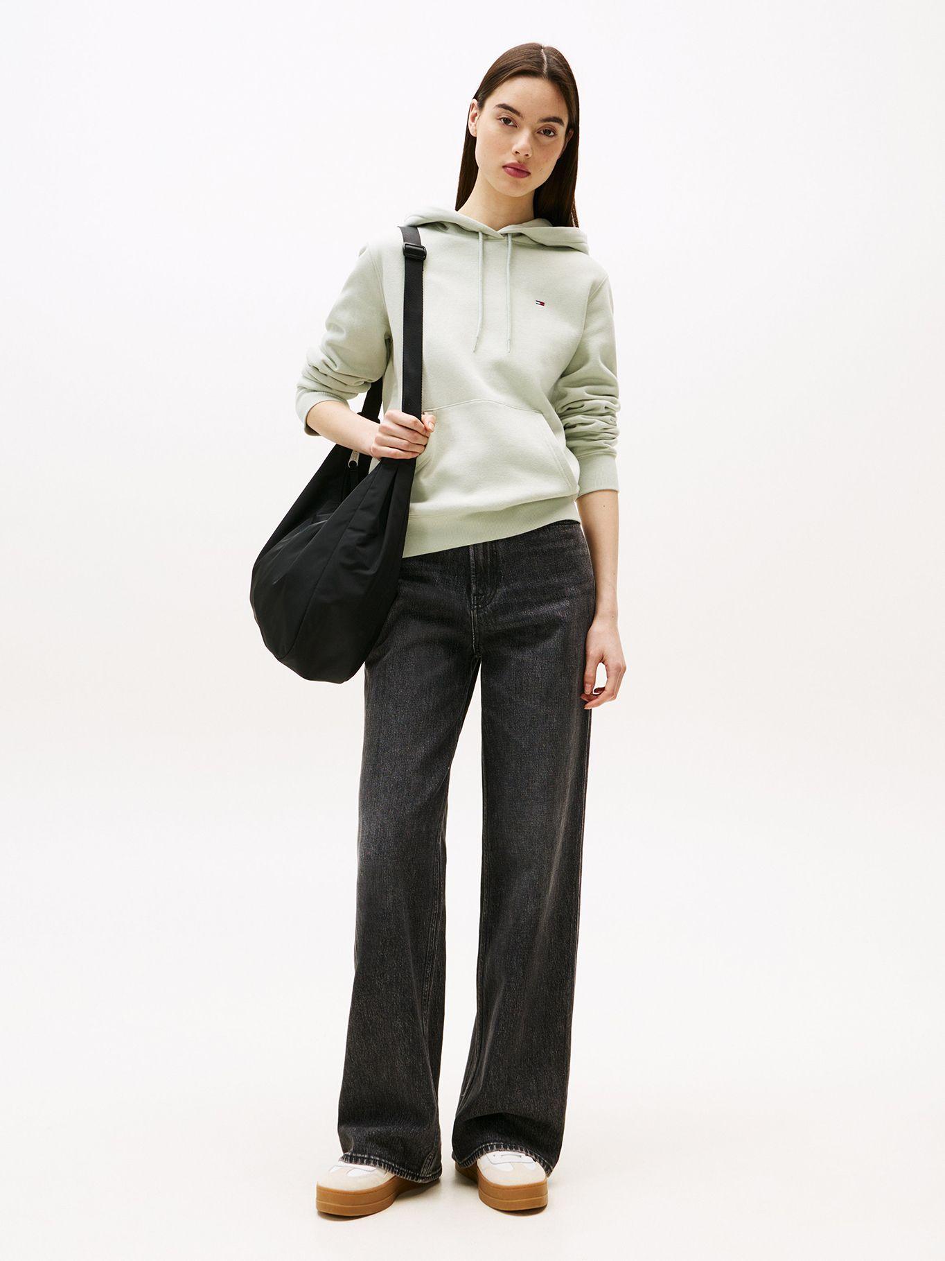 Polerón Hoodie Flag Logo Verde M1C Tommy Jeans-1