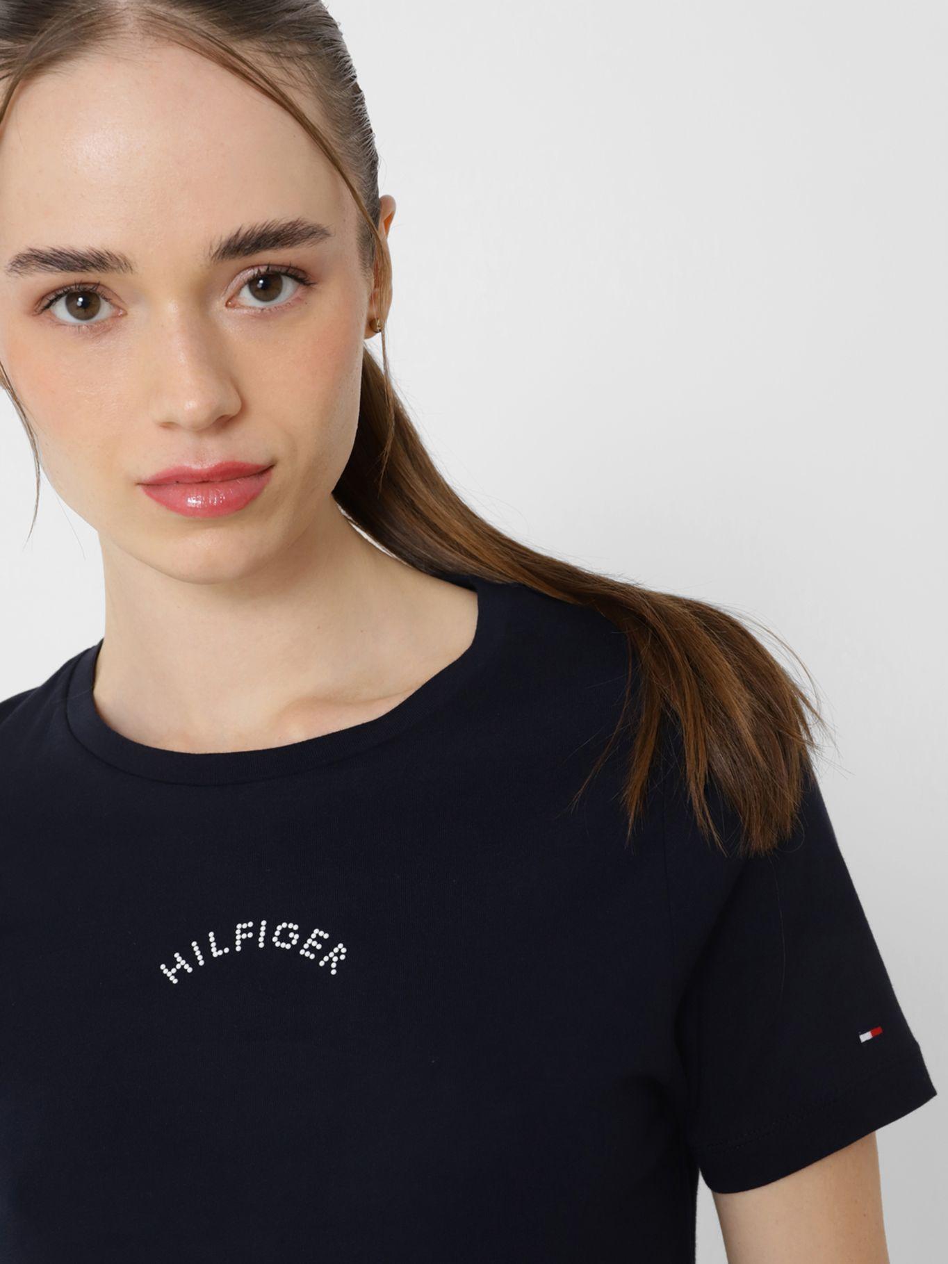 Polera Slim Fit Con Glitter Azul Tommy Hilfiger-3
