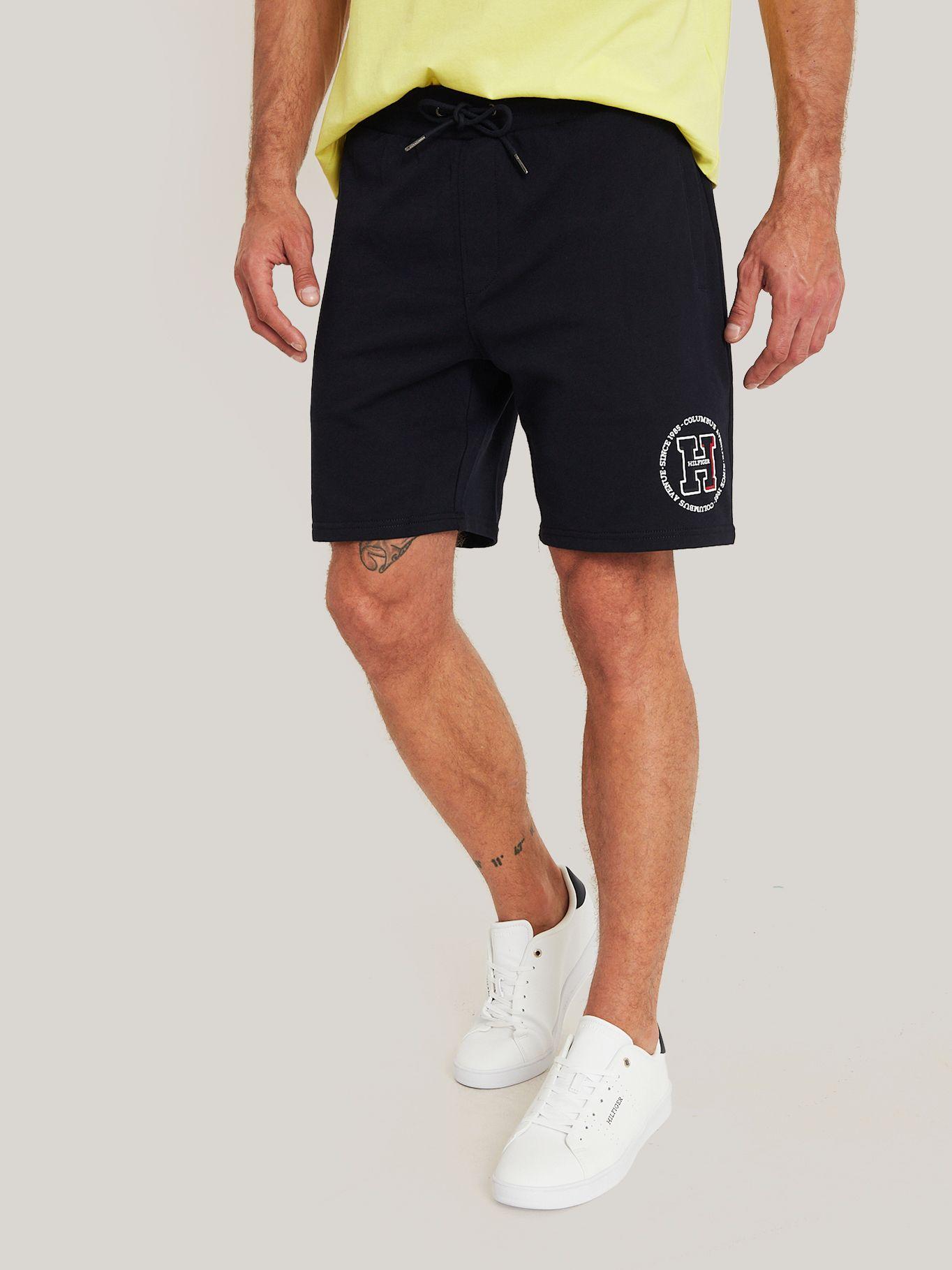 Short De Algodón Con Logo Redondo Azul Tommy Hilfiger-0