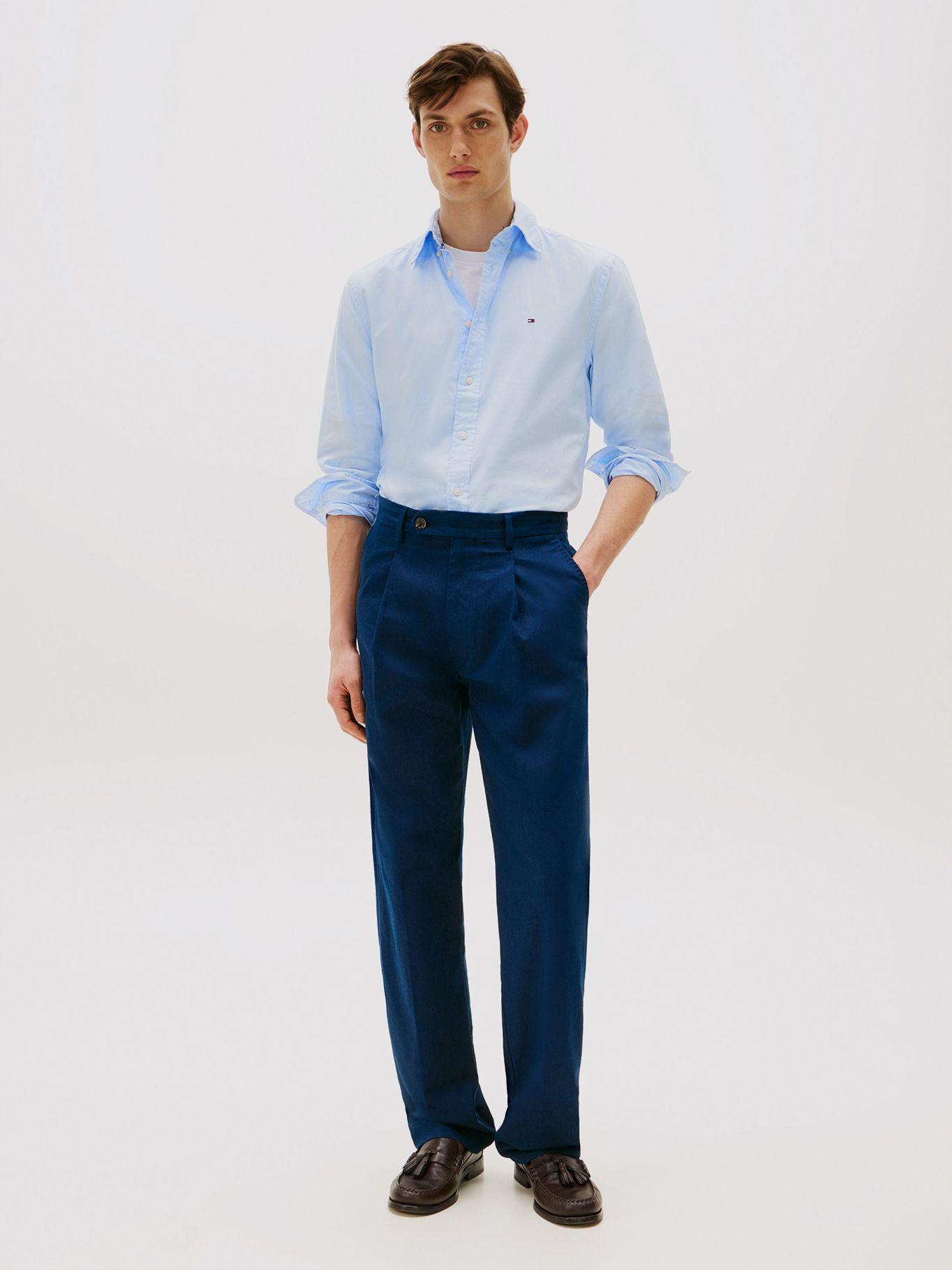 Camisa Flex Poplin Regular Celeste Tommy Hilfiger-1