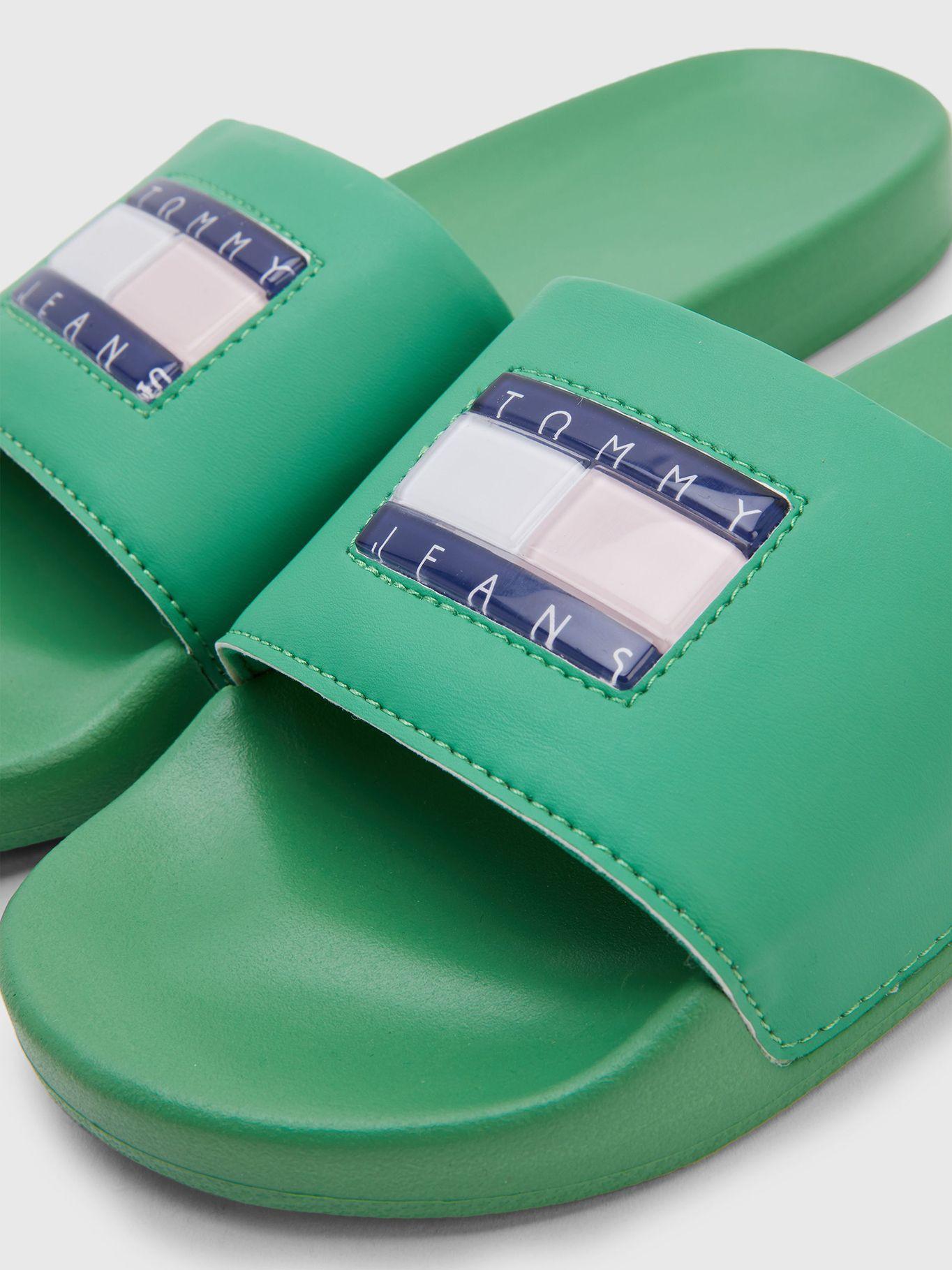 Sandalias Acolchadas Con Logo Verde Tommy Hilfiger-2