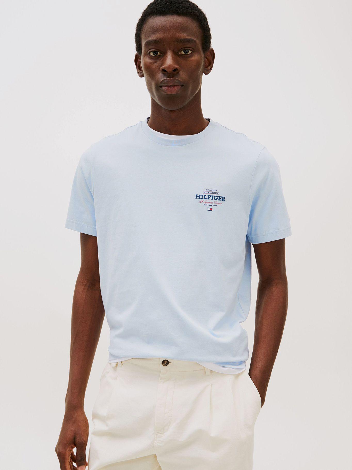 Polera Monotype All America Logo Celeste Tommy Hilfiger-0