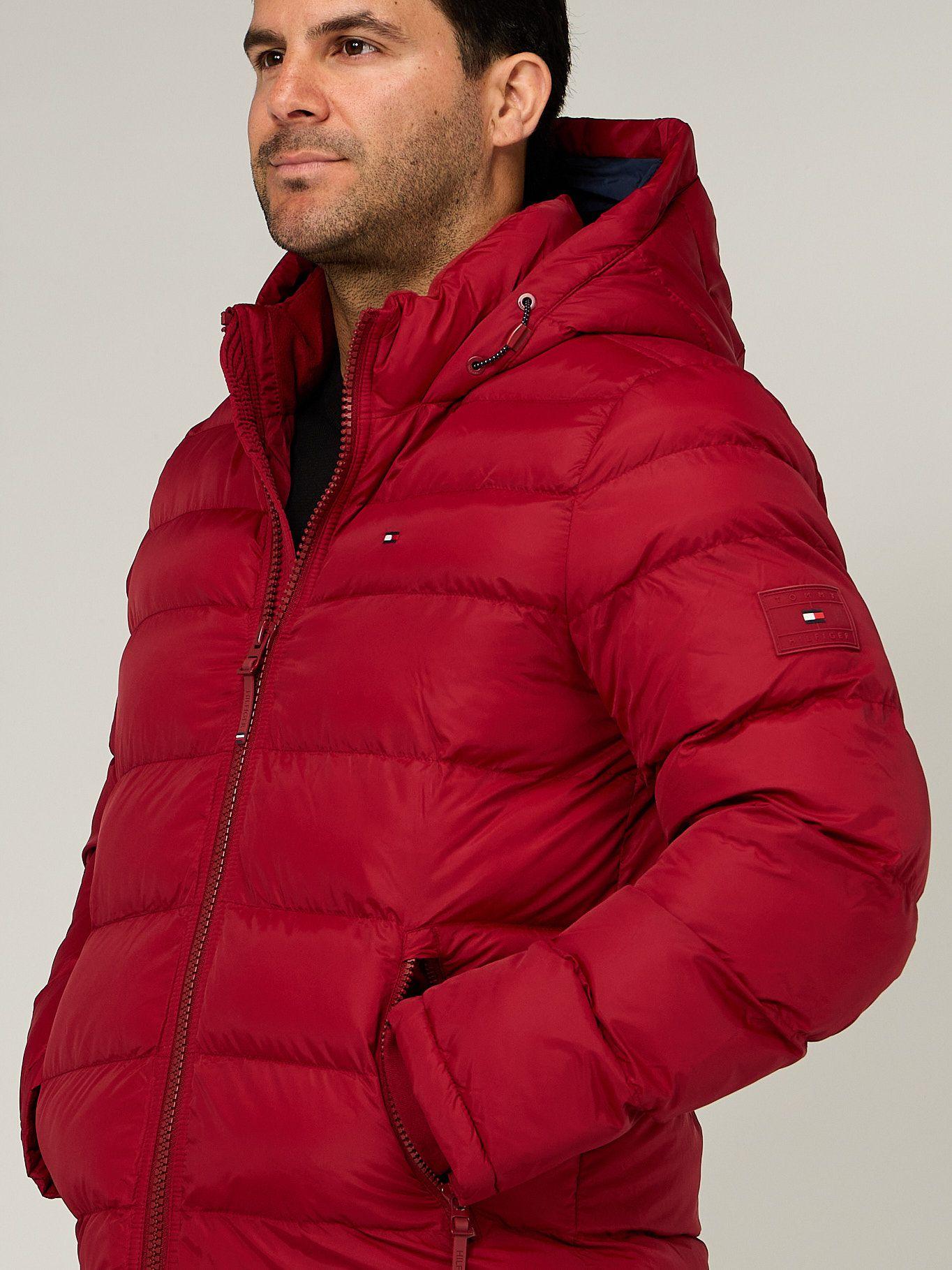 Chaqueta Puffer Con Gorro Acolchada Rojo Tommy Hilfiger-4