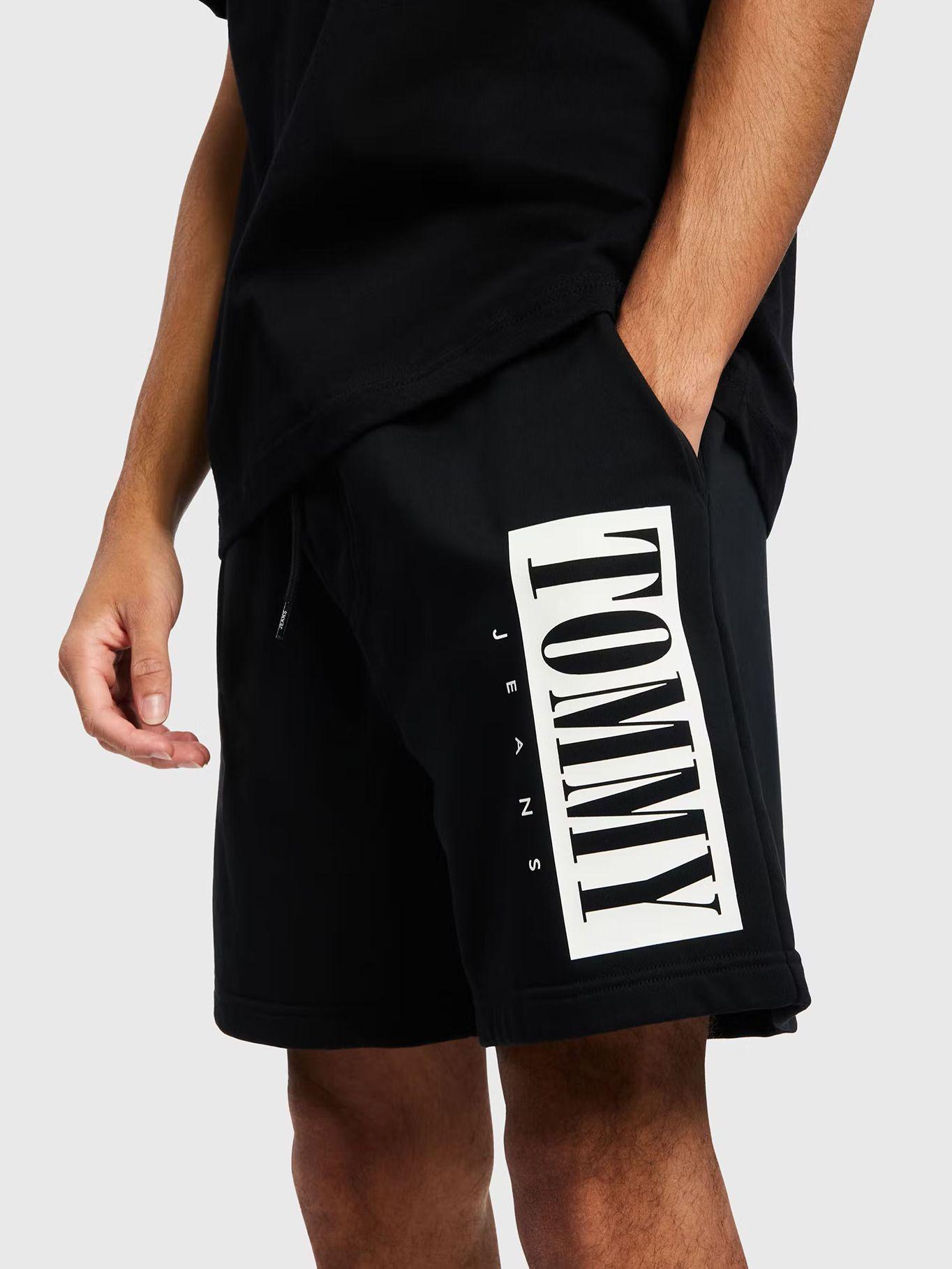 Short Solid Serif Terry Negro Tommy Jeans-3