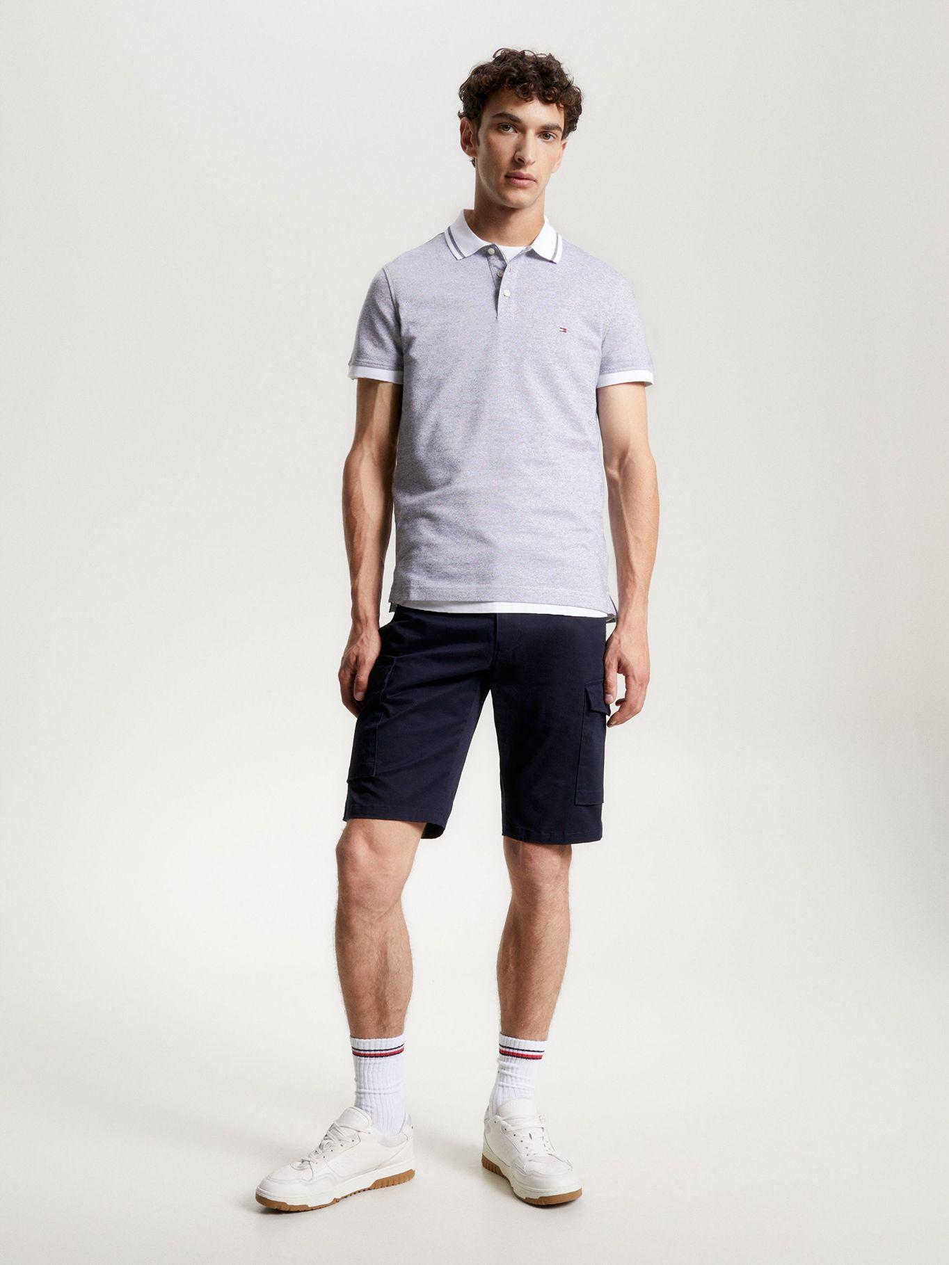 Polo Mouline Logo Slim Fit Gris Tommy Hilfiger-1