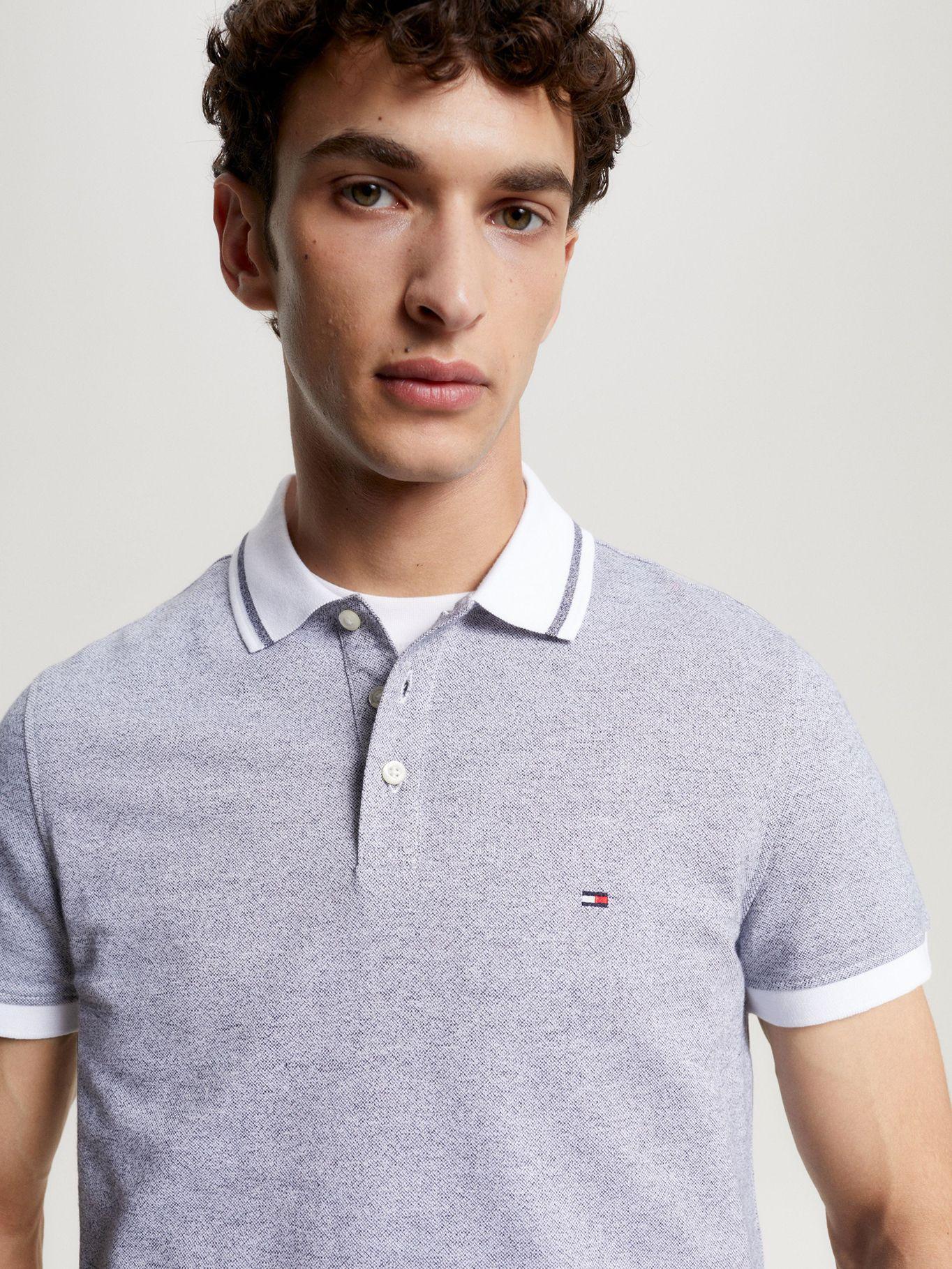 Polo Mouline Logo Slim Fit Gris Tommy Hilfiger-3