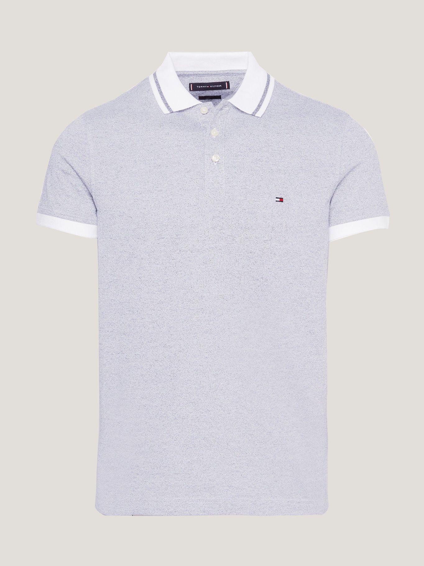 Polo Mouline Logo Slim Fit Gris Tommy Hilfiger-4