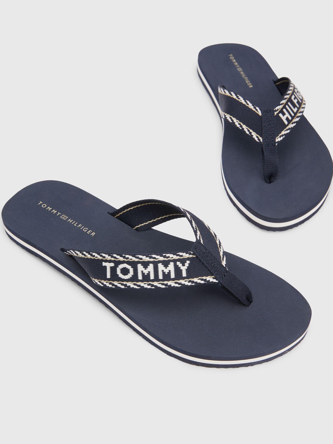 Sandalias Trenzadas Con Logo Azul Tommy Hilfiger-3