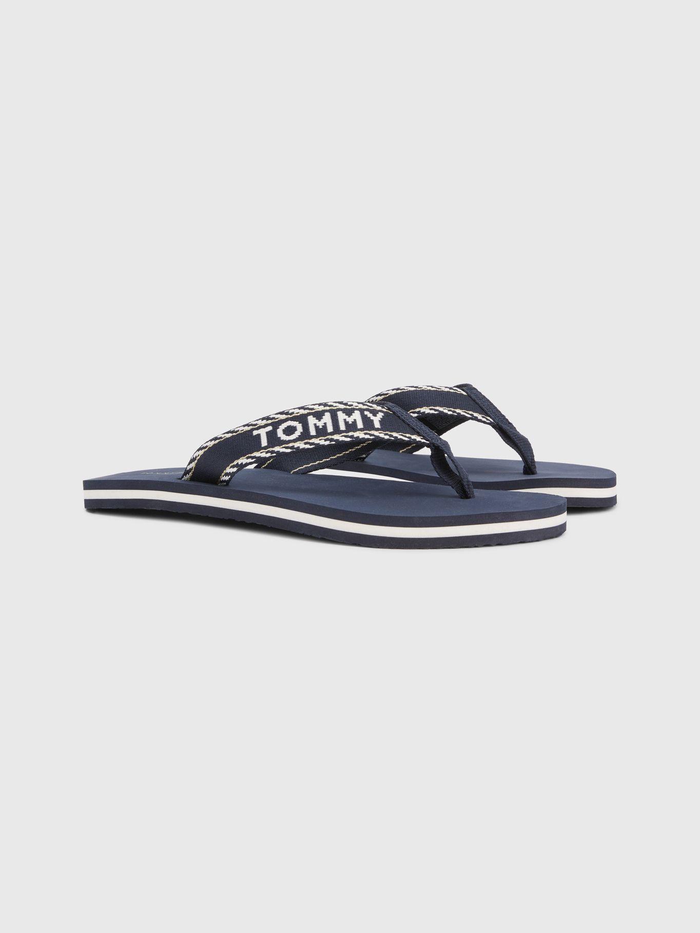 Sandalias Trenzadas Con Logo Azul Tommy Hilfiger-0