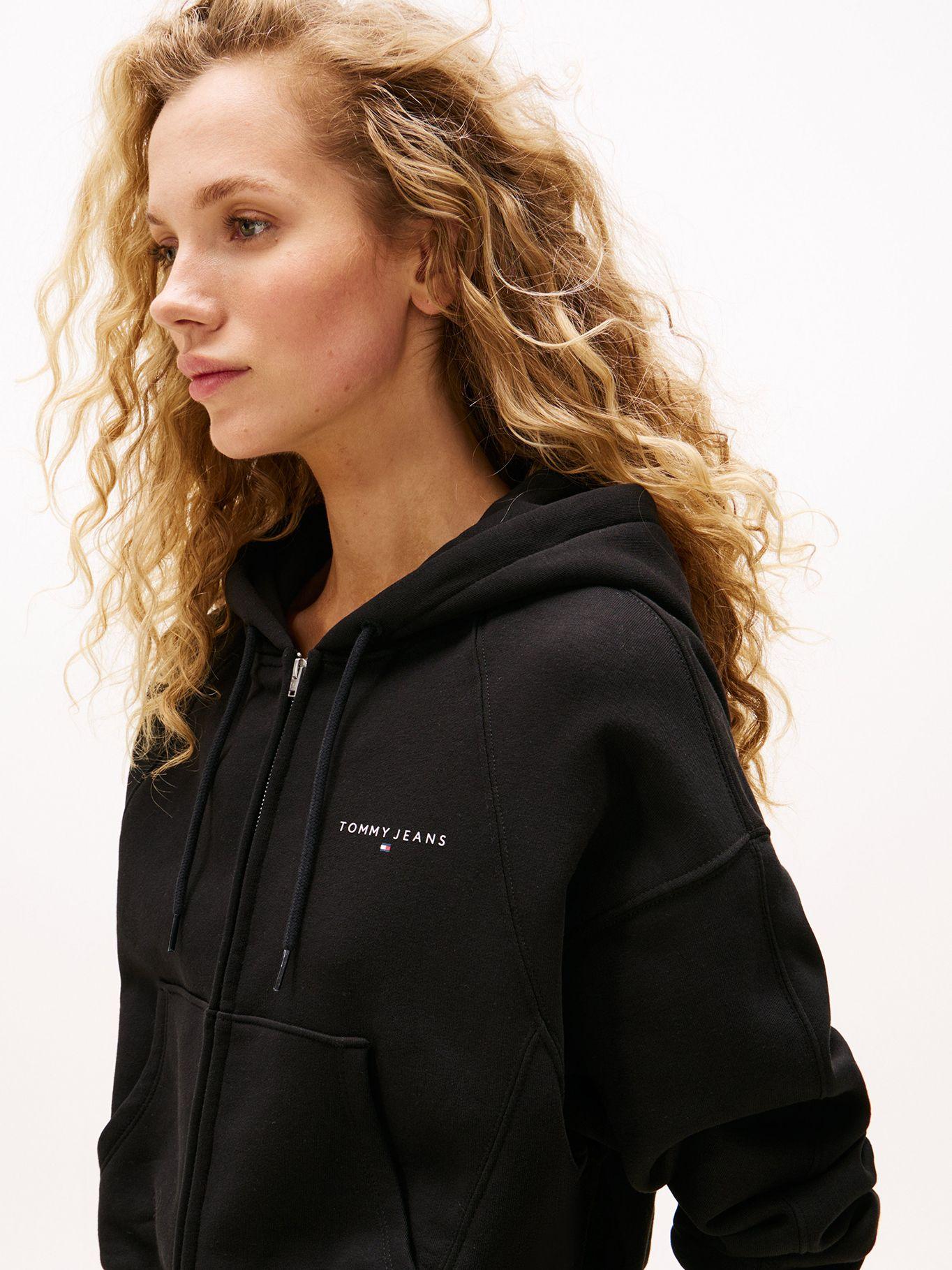 Polerón Hoodie Cropped Con Logo Negro BDS Tommy Jeans-3