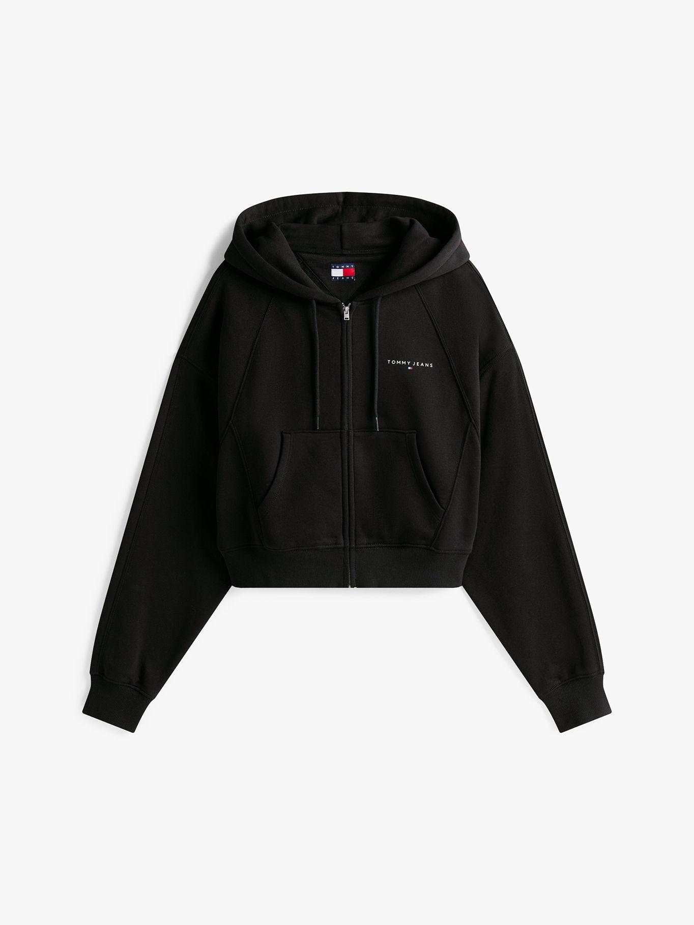 Polerón Hoodie Cropped Con Logo Negro BDS Tommy Jeans-4