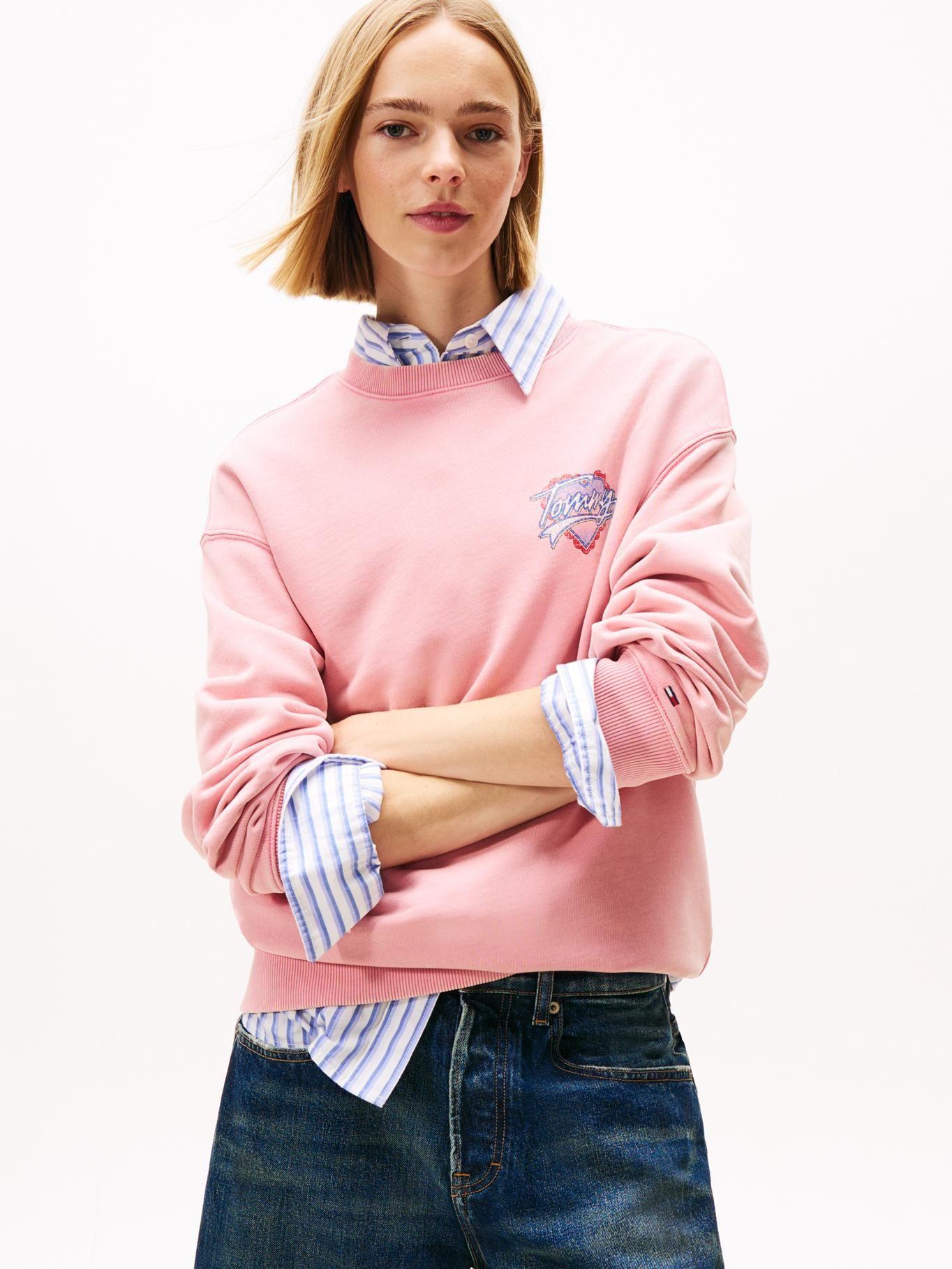 Polerón Relaxed Con Logo  Heart Rosado Tommy Jeans-0