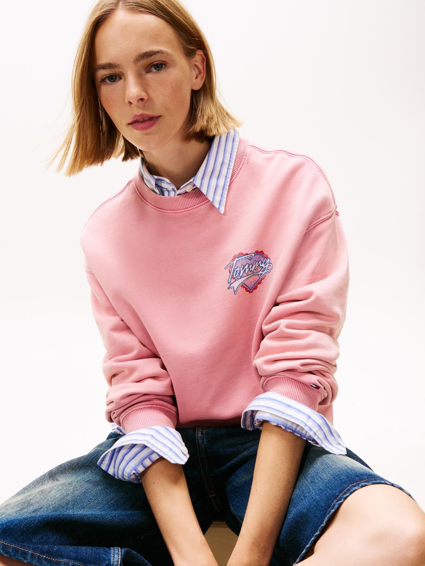 Polerón Relaxed Con Logo  Heart Rosado Tommy Jeans-3