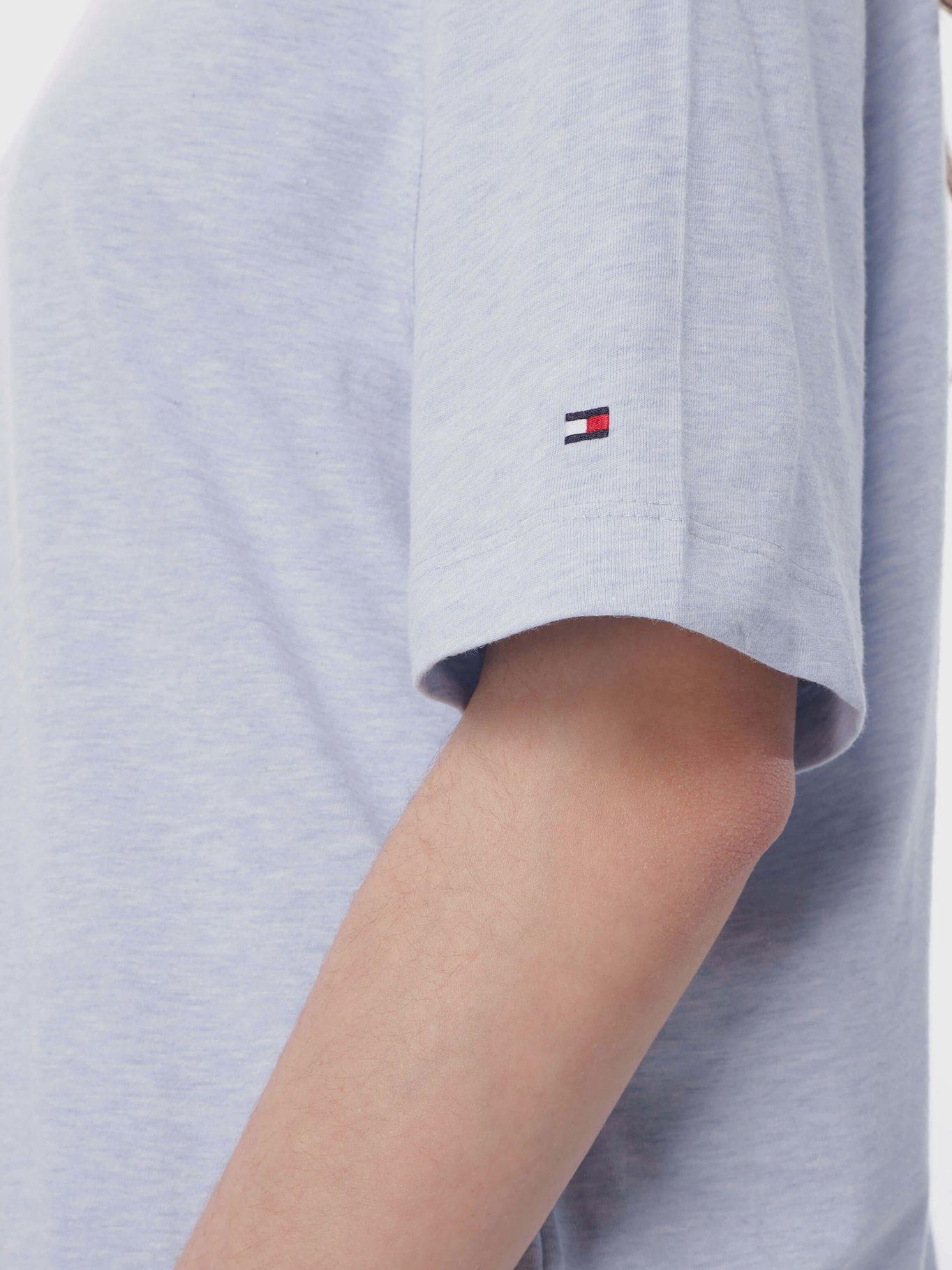 Polera Outline Flag Logo Celeste Tommy Hilfiger-4