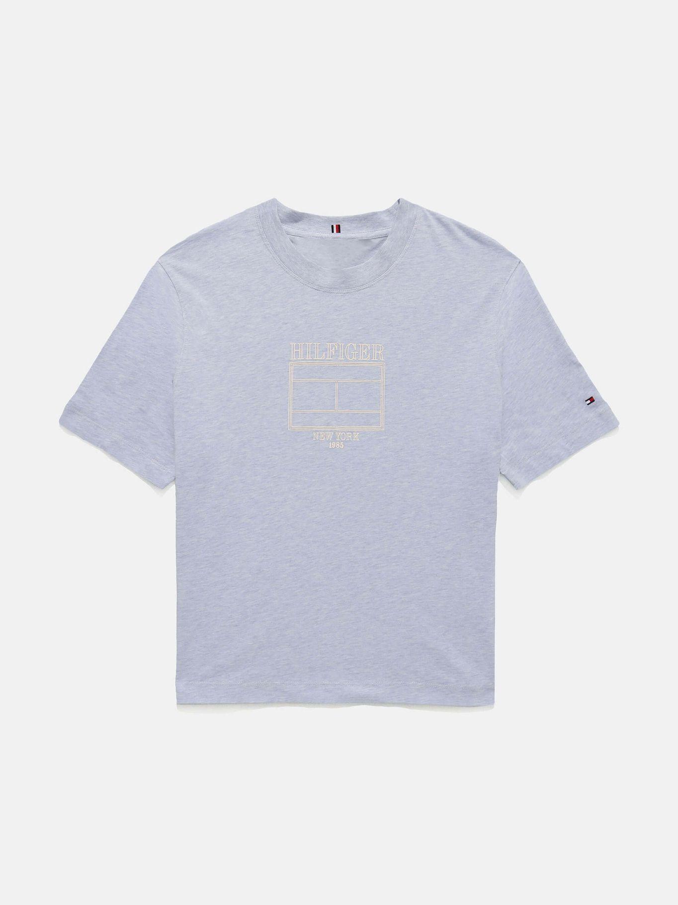 Polera Outline Flag Logo Celeste Tommy Hilfiger-5