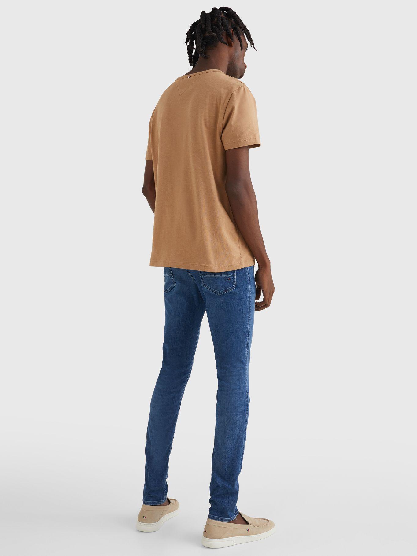 Polera Logo Cotton Linen Café Tommy Hilfiger JN2-1