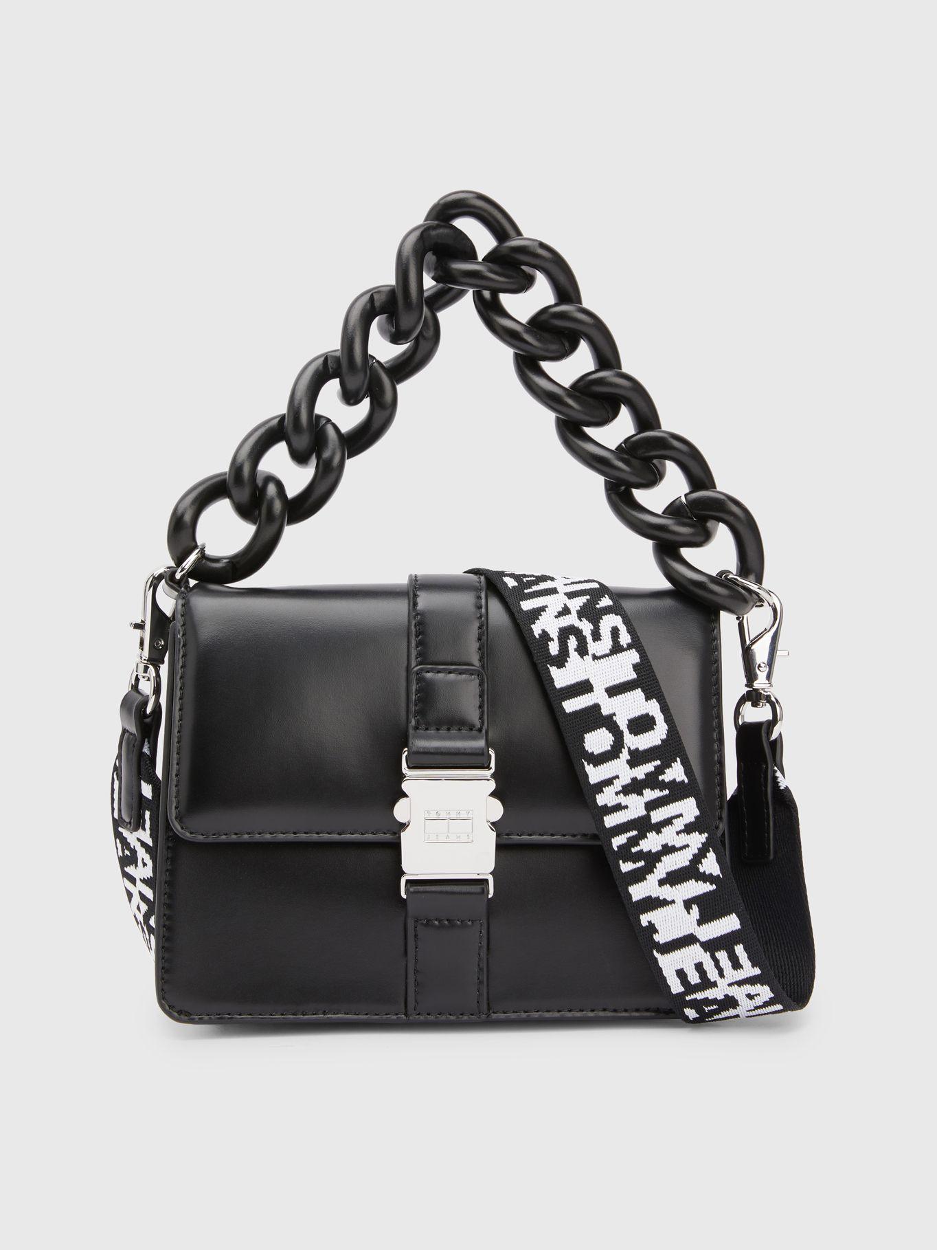 Bandolera Con Asa De Cadena Negro Tommy Hilfiger-0