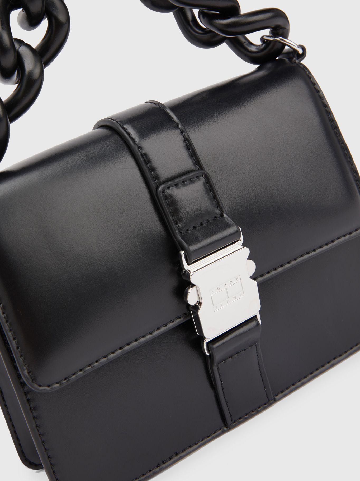 Bandolera Con Asa De Cadena Negro Tommy Hilfiger-3