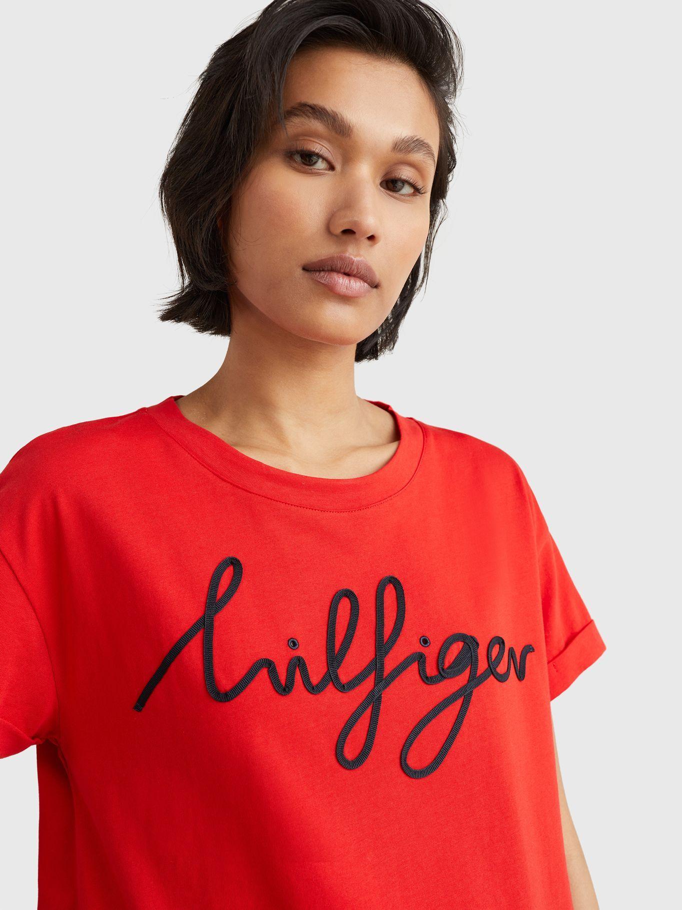 Polera Relaxed Con Logo Script Rojo Tommy Hilfiger-2